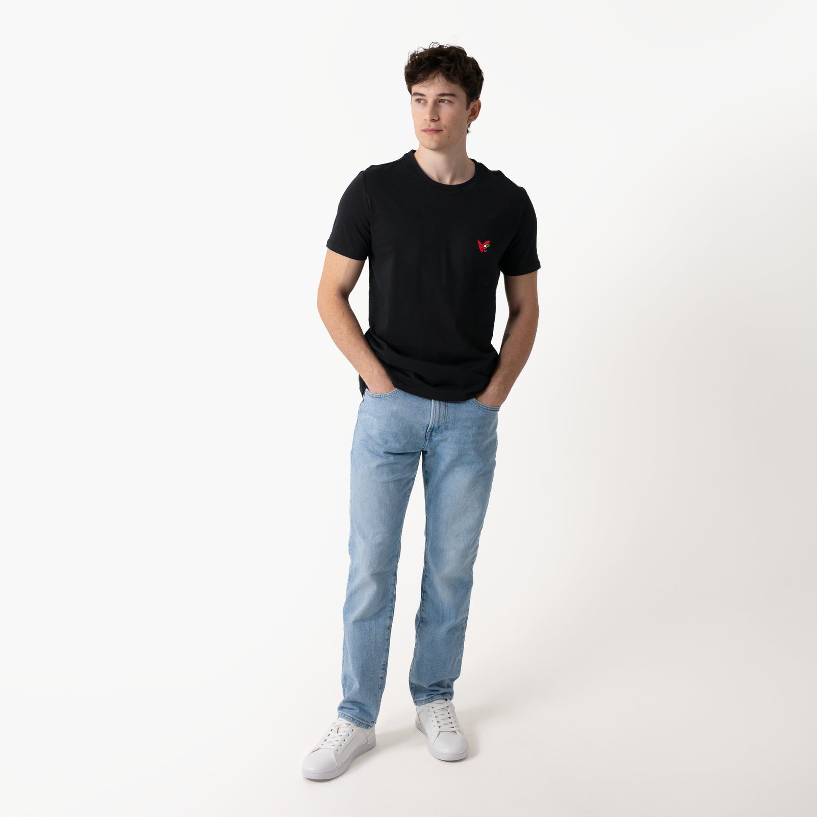 Crazy Love Small Kissing Heart Black T-Shirt for Men