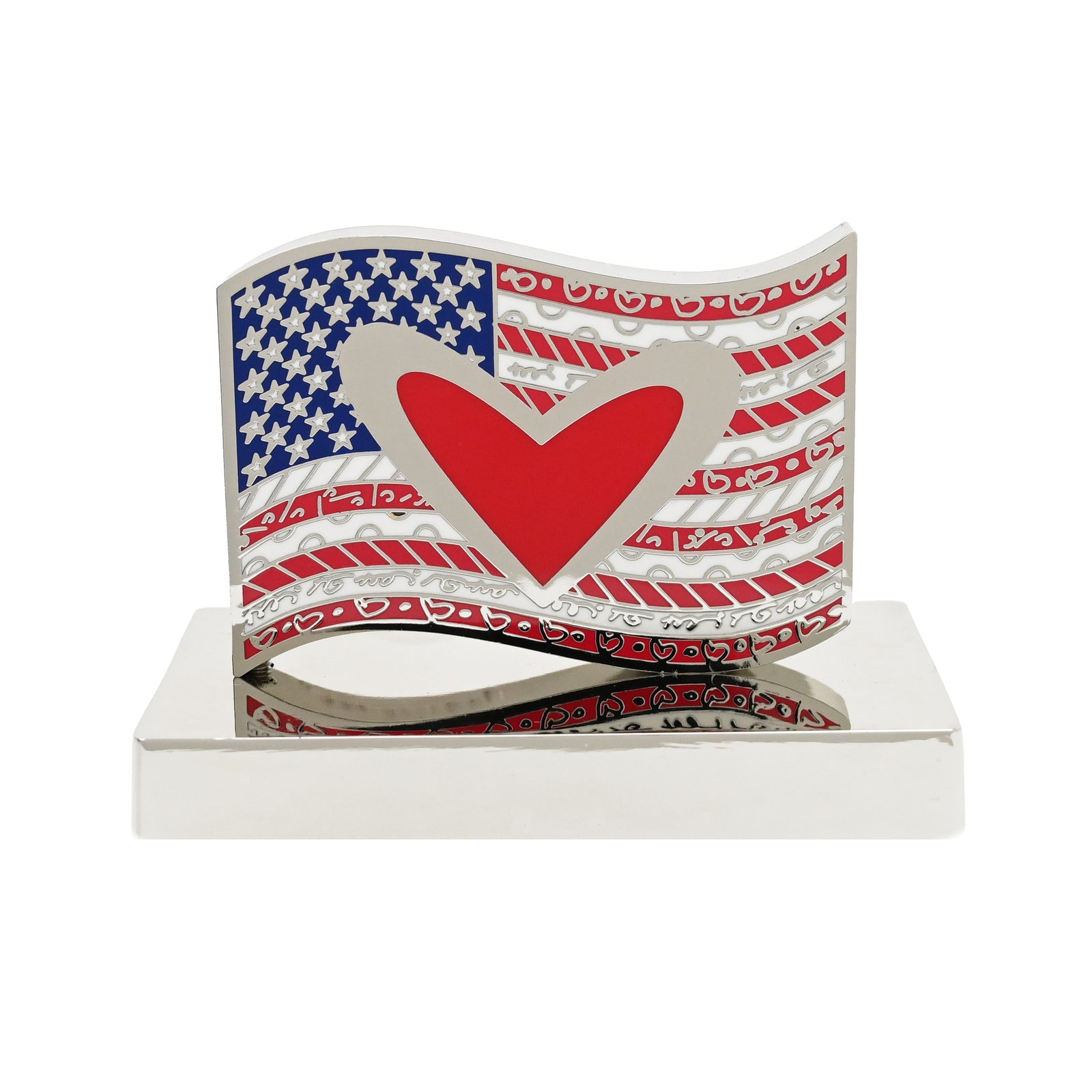 American Flag Britto Metal Figurine