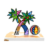 PALM TREES - Touch of Gold - Mixed Media Original Sculpture