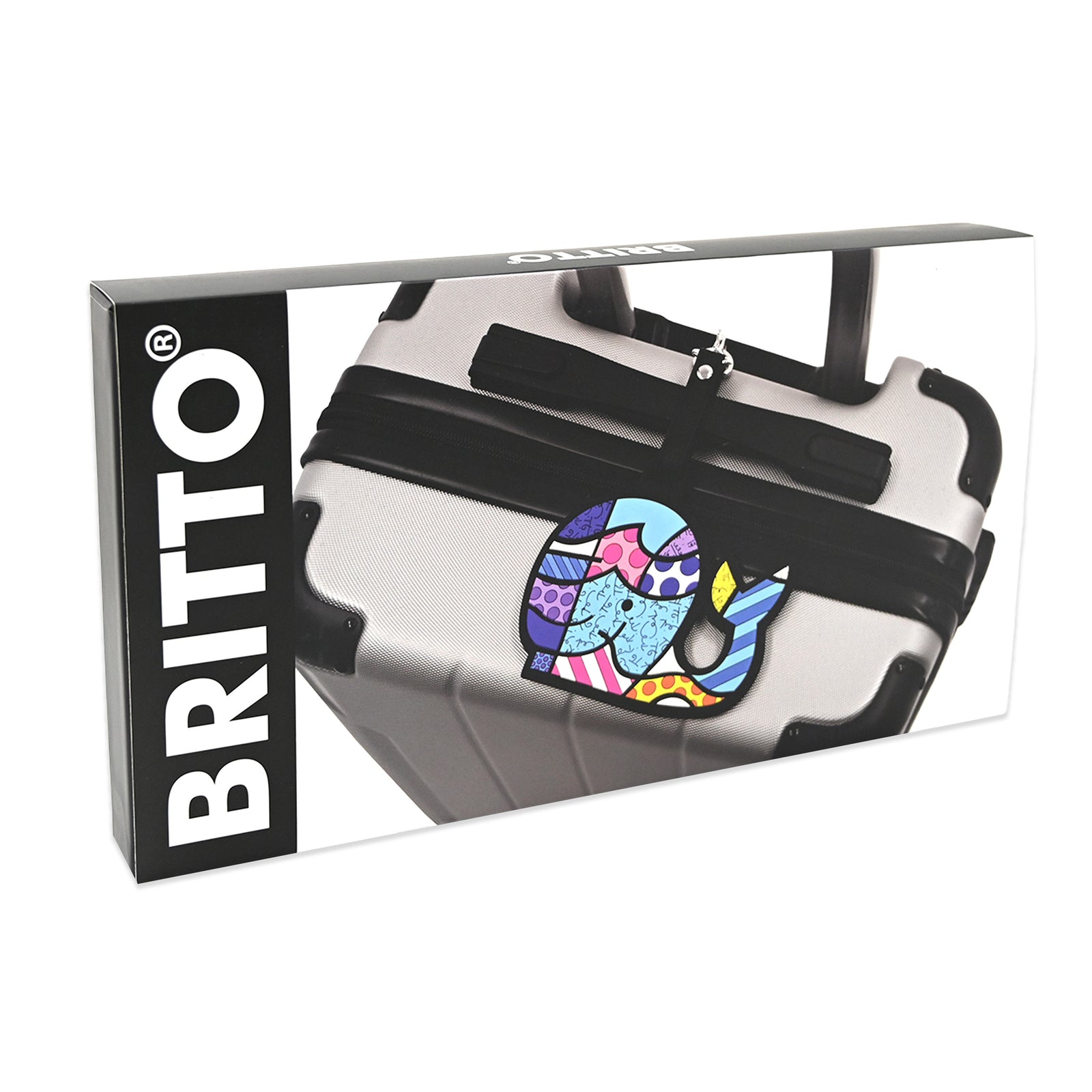 modern pop art whale britto luggage tag vibrant home decor
