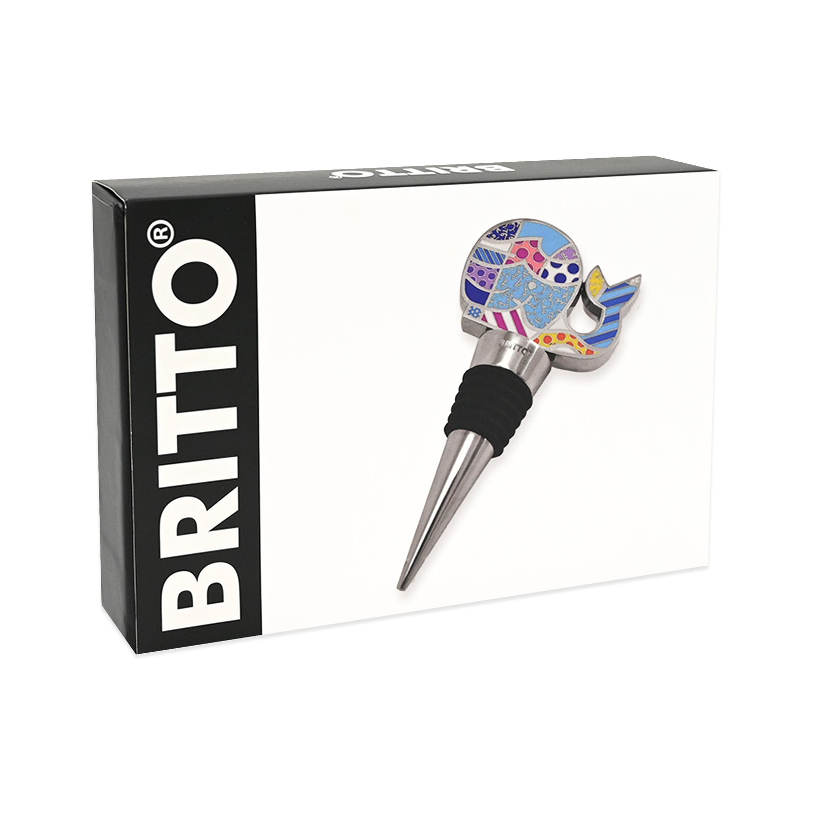 Romero Britto whale britto wine stopper colorful pop art design
