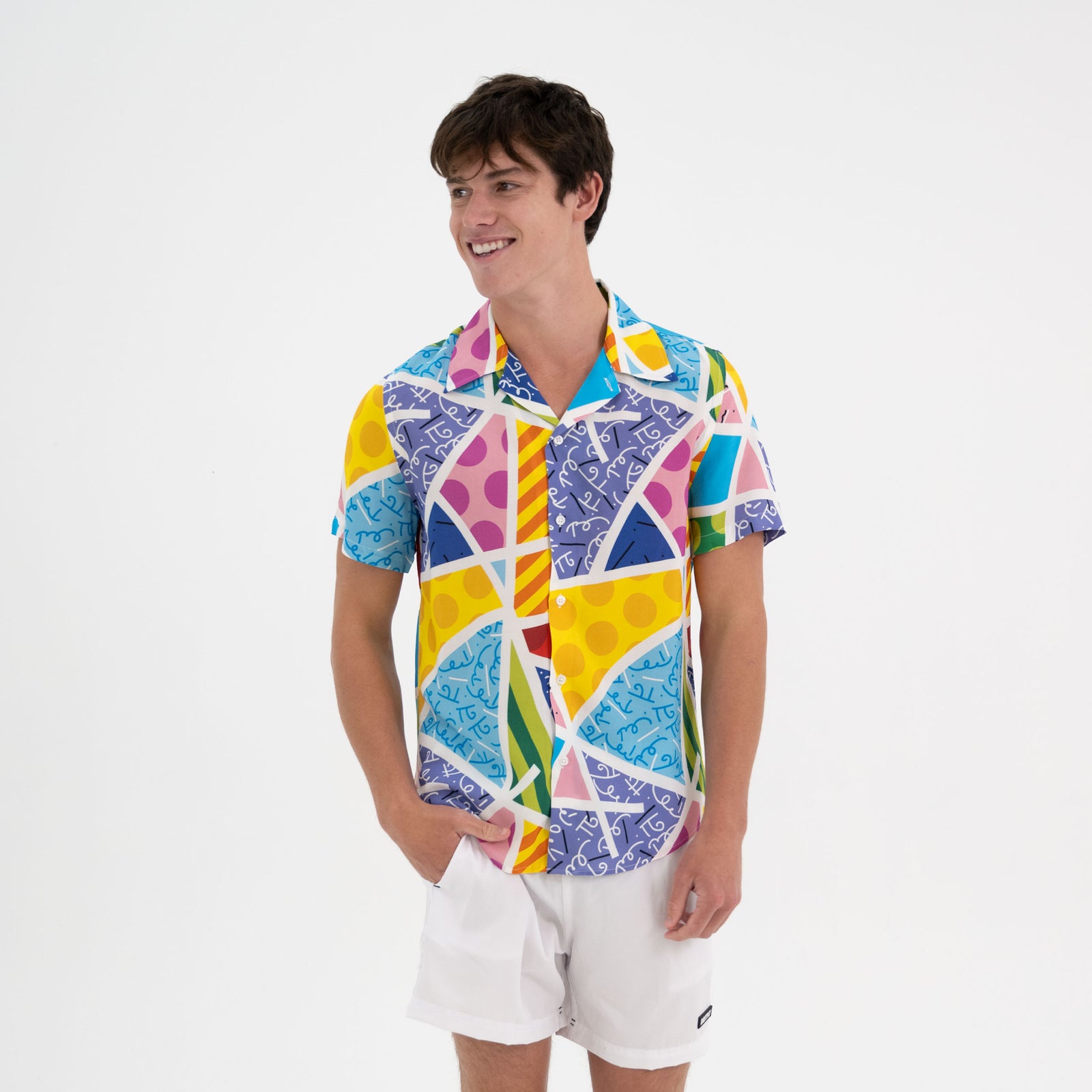 baby blue landscape mens short artistic colorful design collectible