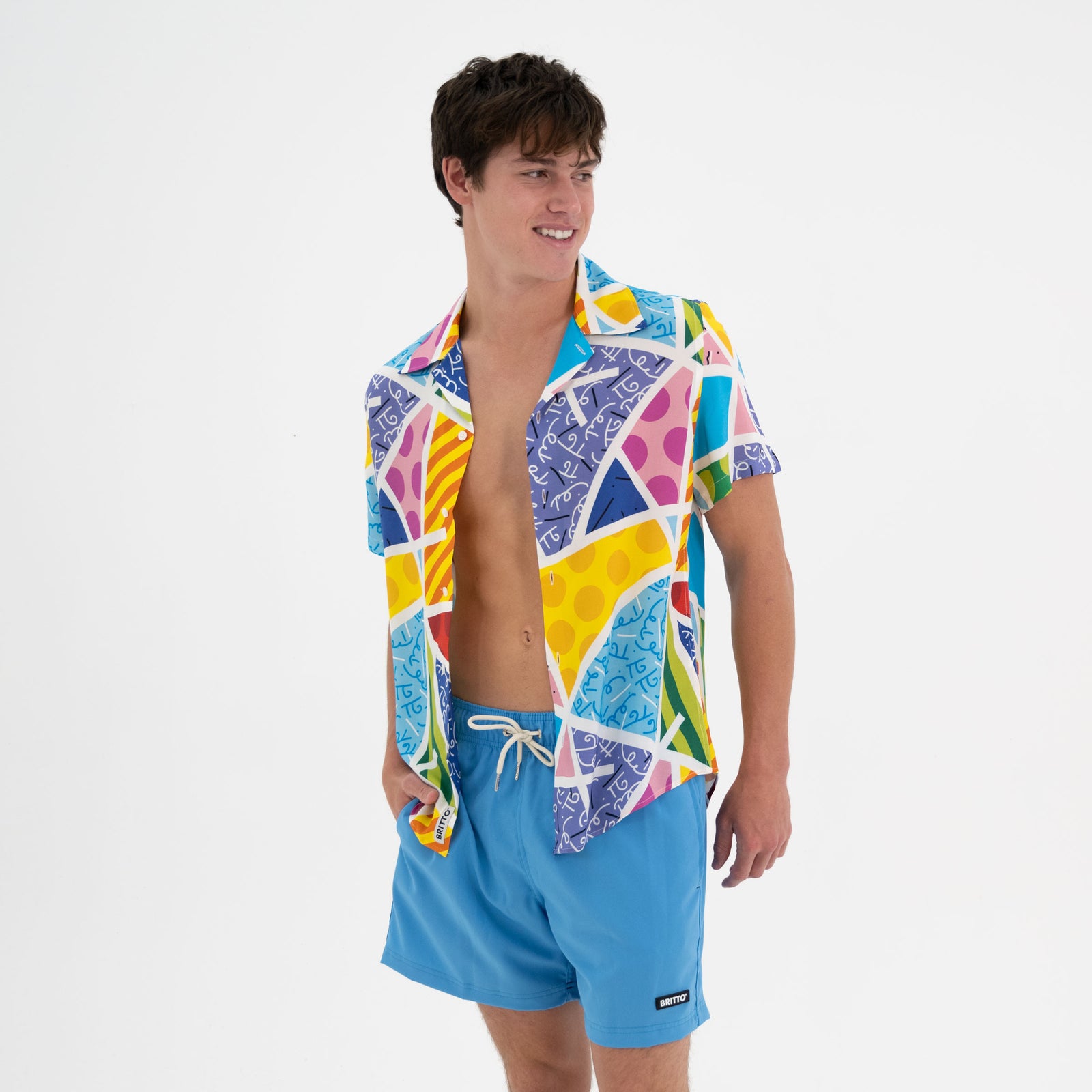 baby blue landscape mens short colorful decorative collectible gift idea