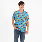 BRITTO® MEN'S SHORT SLEEVE BUTTON DOWN SHIRT -  FRUITS