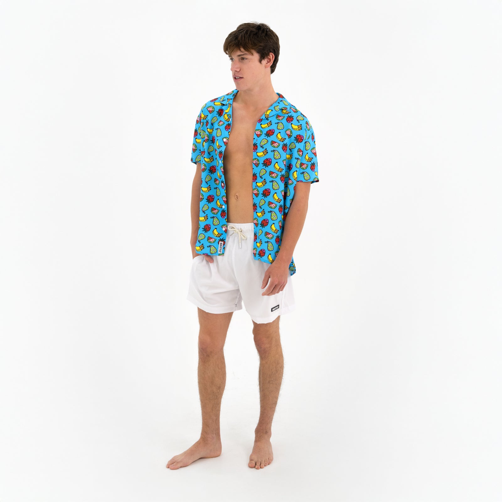 modern pop art white britto shorts for men vibrant home decor