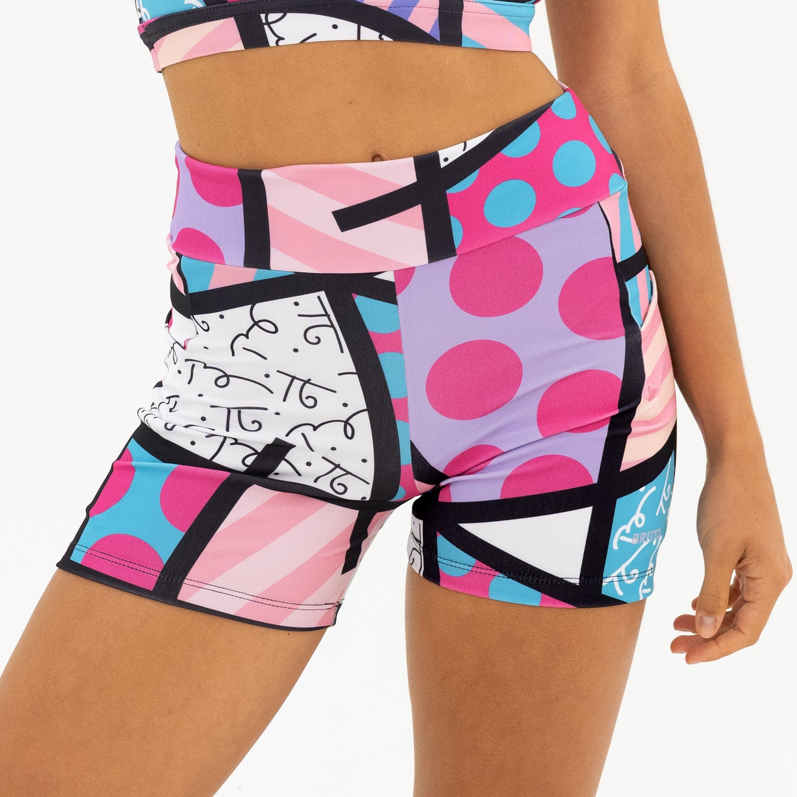 BRITTO® YOGA SHORTS - PINK LANDSCAPE - Women
