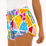 BRITTO® SHORTS - BABY BLUE COLORFUL LANDSCAPE - Women