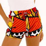 BRITTO® SHORTS - RED COLORFUL LANDSCAPE - Women