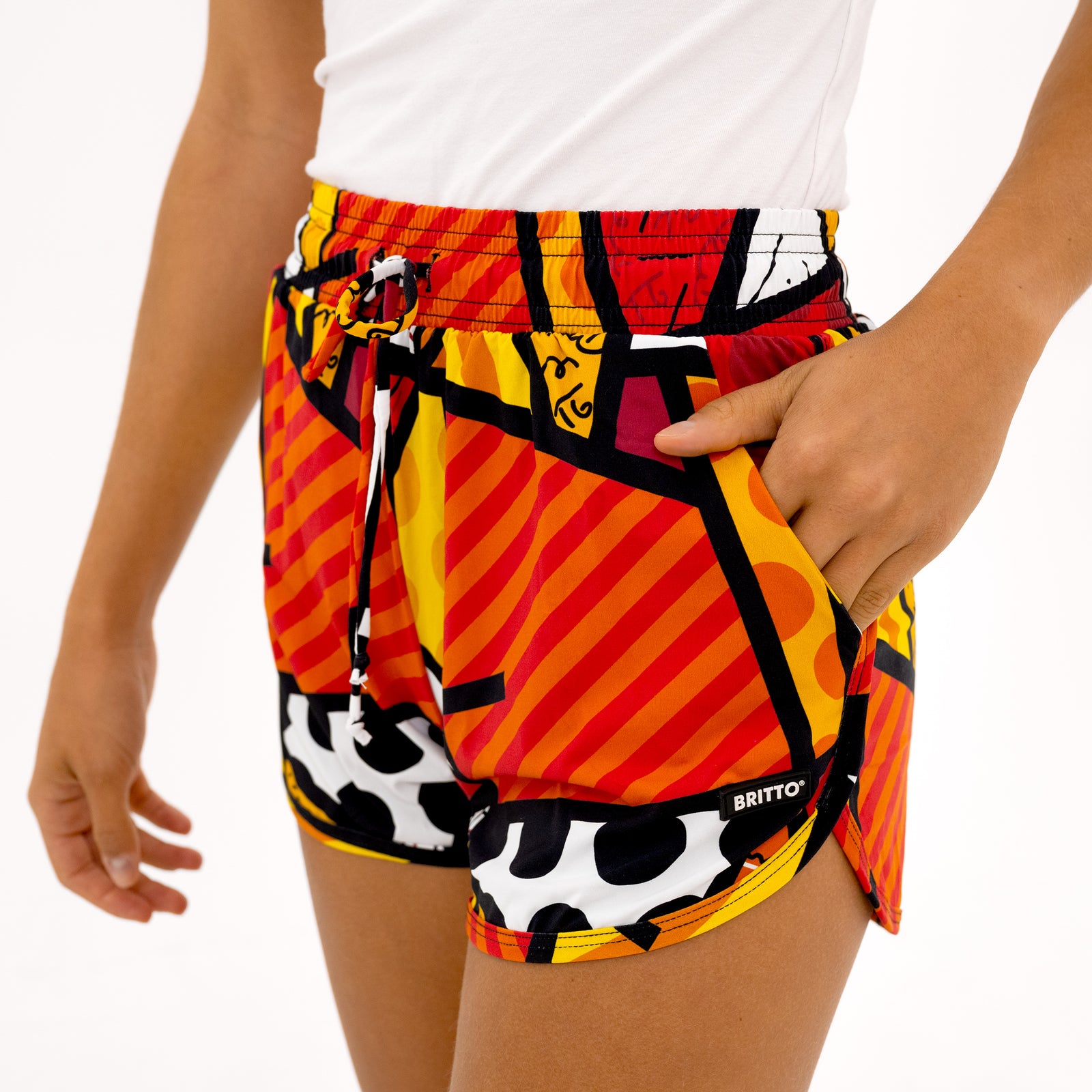 BRITTO® SHORTS - RED COLORFUL LANDSCAPE - Women