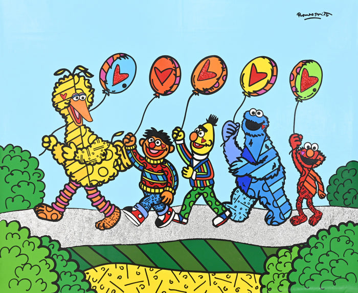 HAPPY LINE UP! - (Sesame Street) - Original Painting