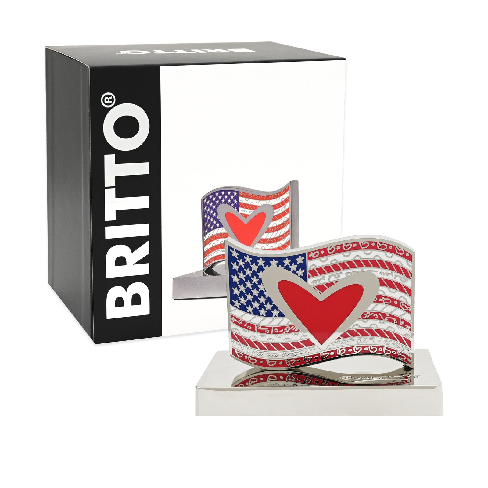 American Flag Britto Metal Figurine