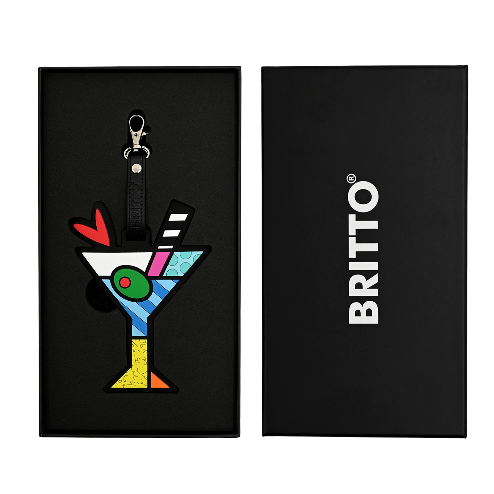 Romero Britto martini britto luggage tag colorful pop art design