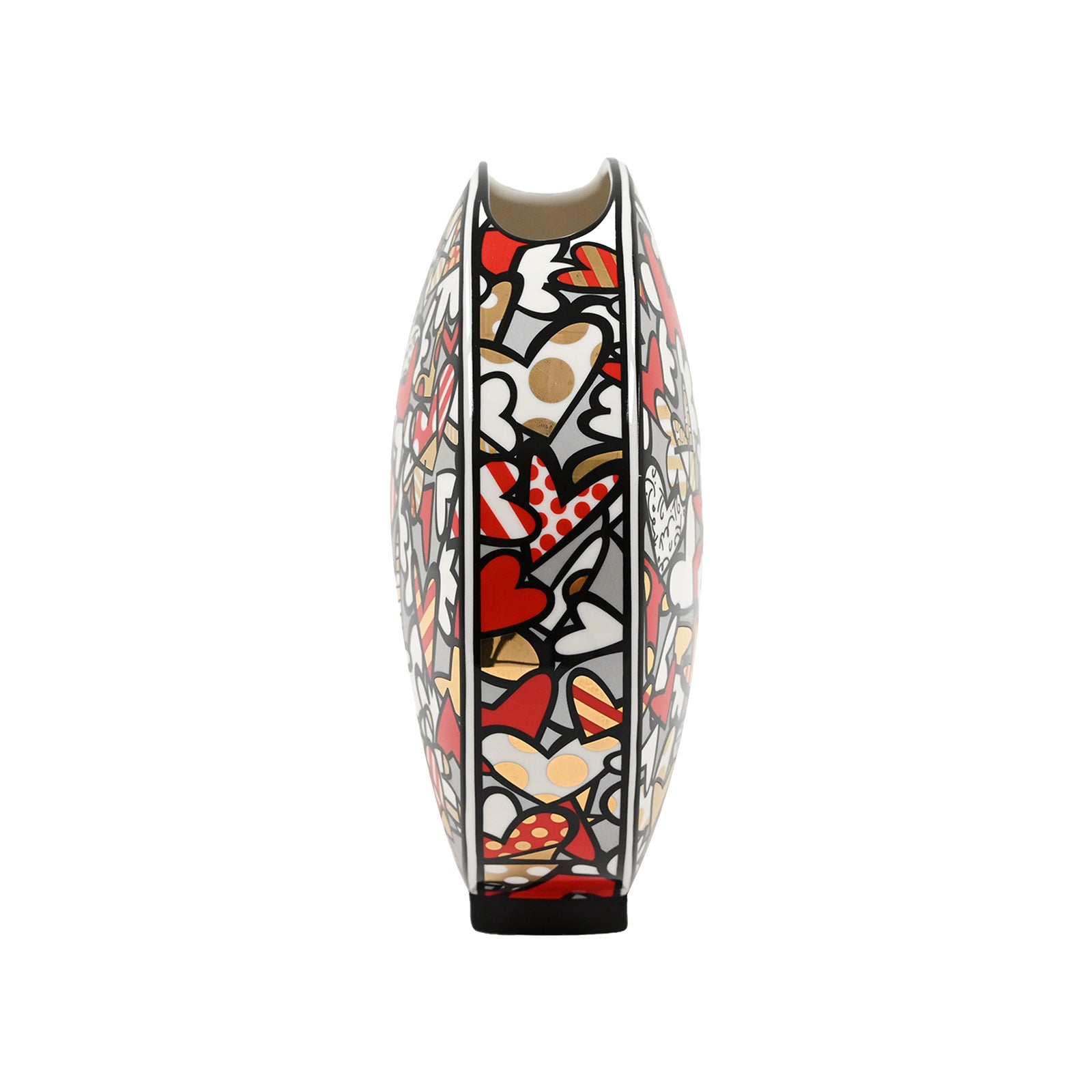 All We Need Is Love Small Red & Gold Vase - Britto Fine Porcelain Collectible