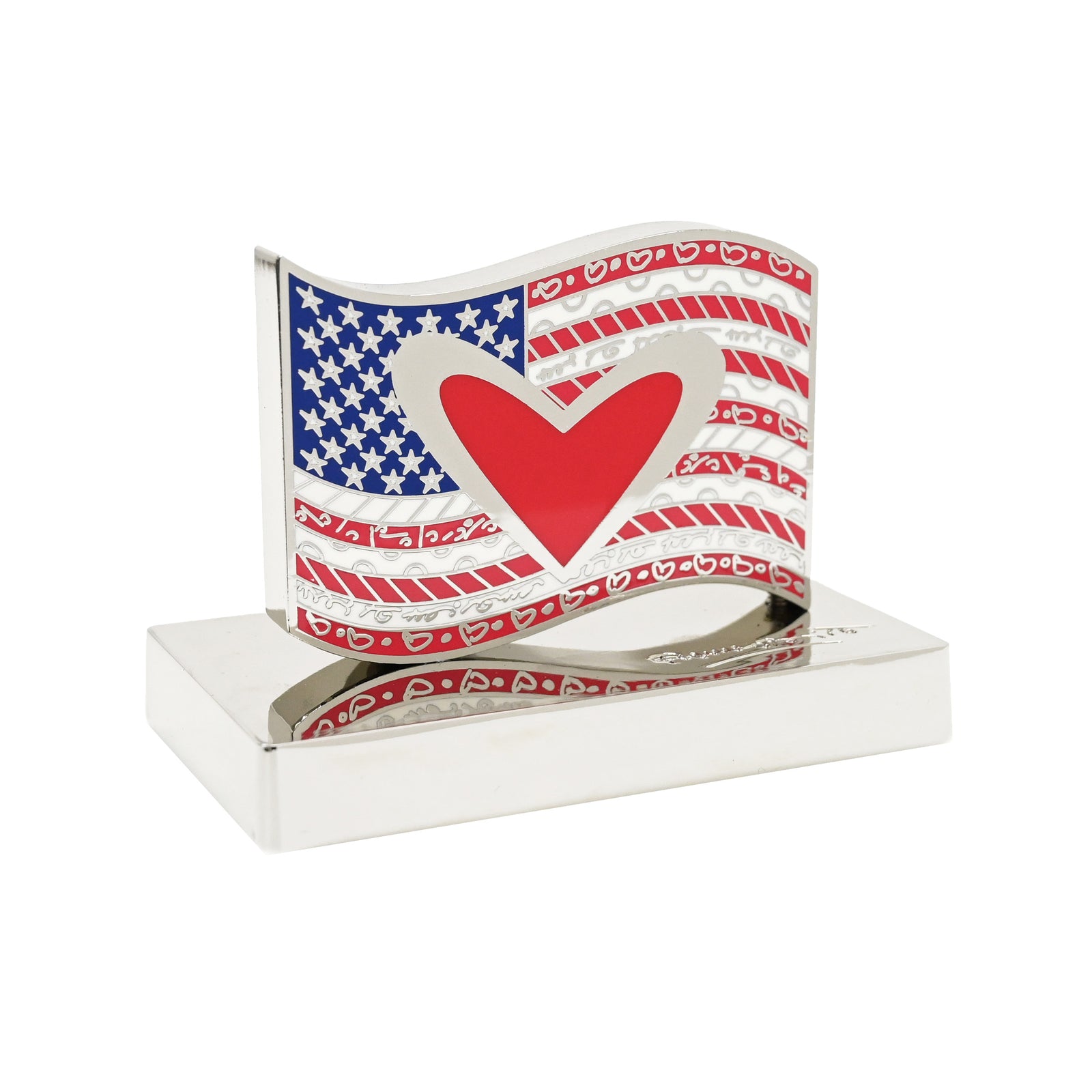 American Flag Britto Metal Figurine