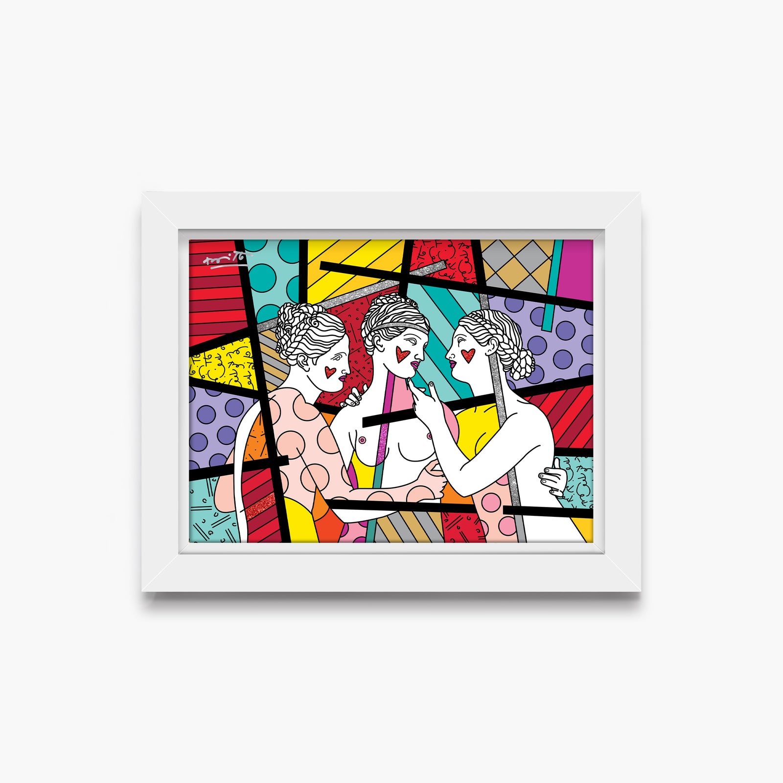 Romero Britto the three graces limited edition contemporary pop art piece