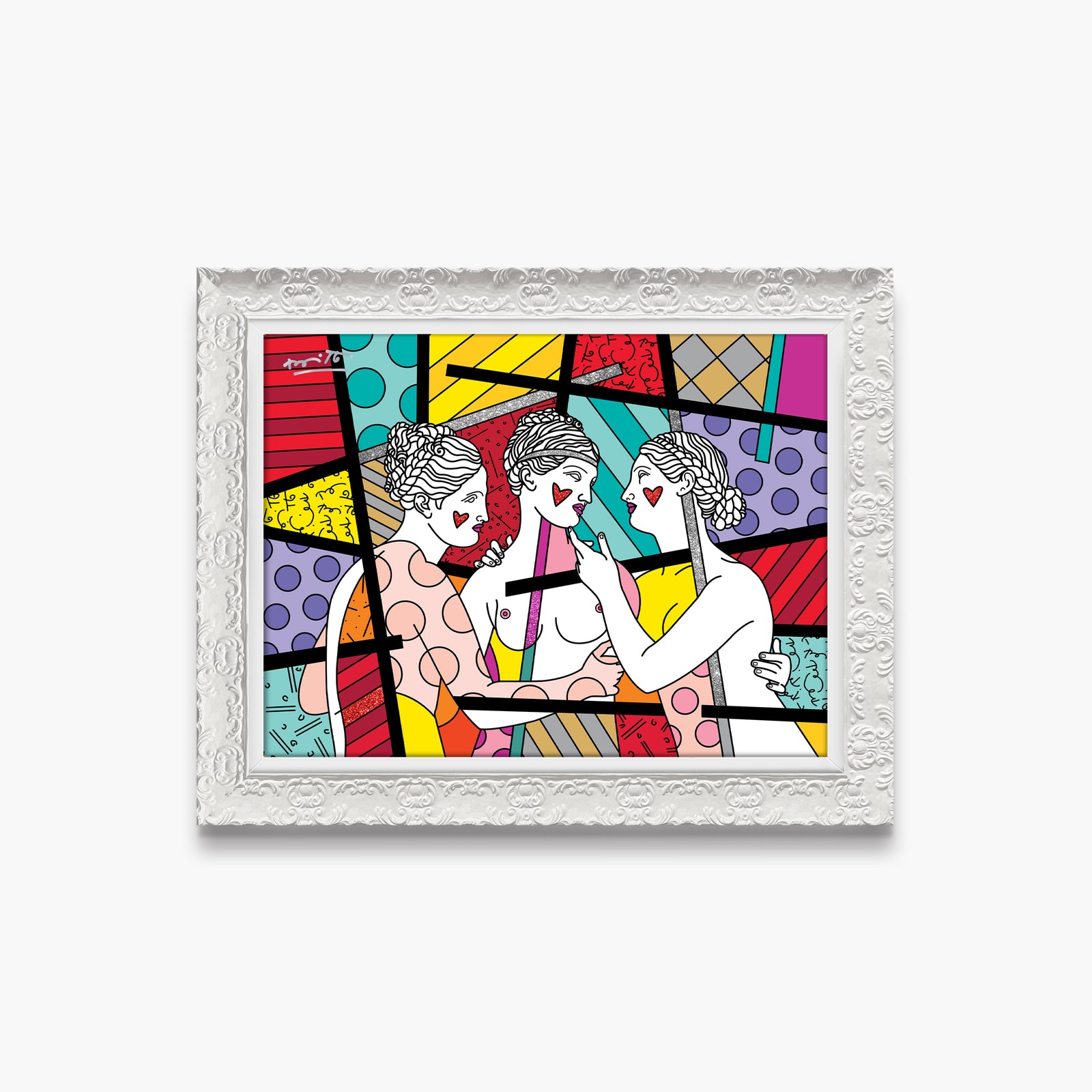 Romero Britto the three graces limited edition colorful pop art design