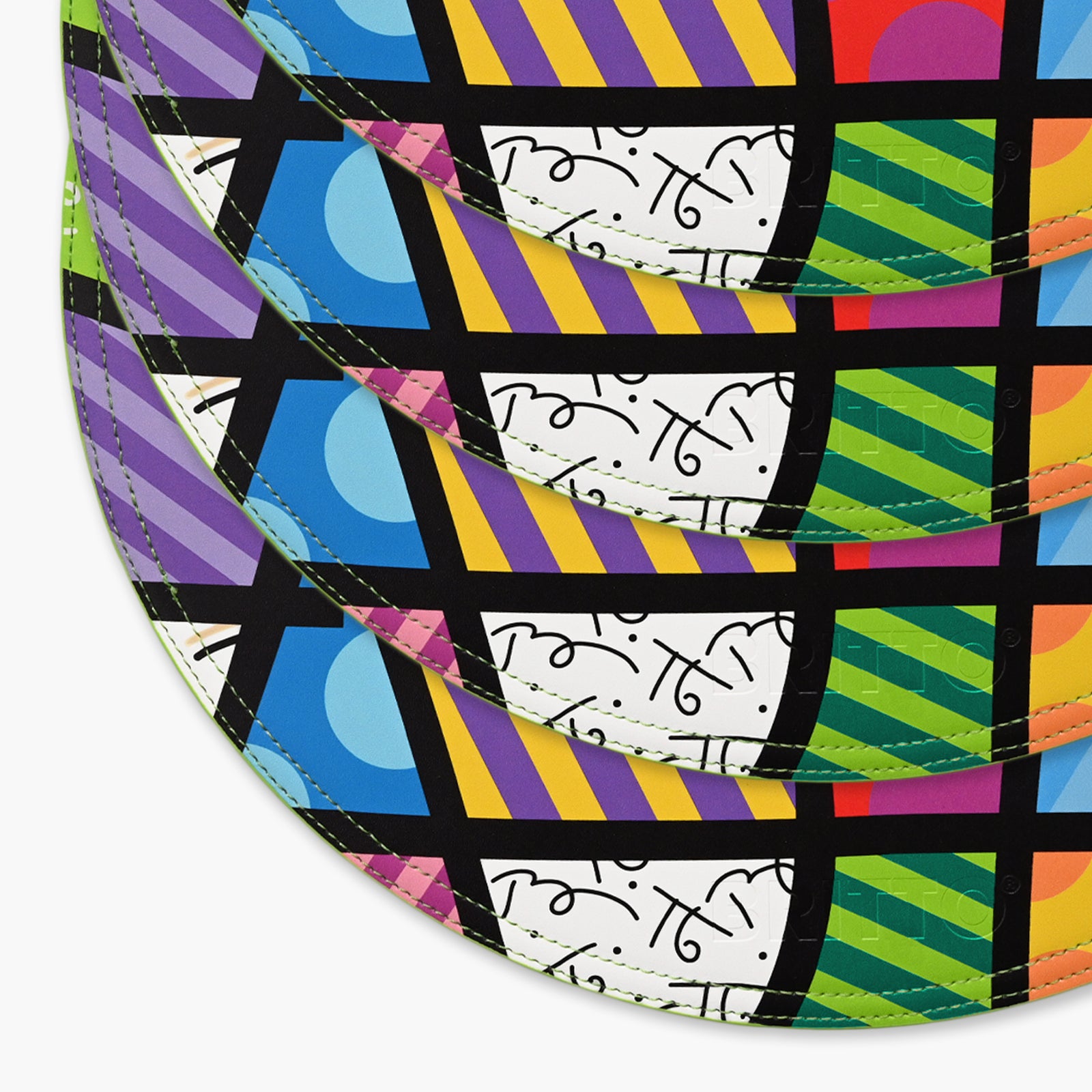 lime green landscape britto placemats colorful decorative collectible gift idea