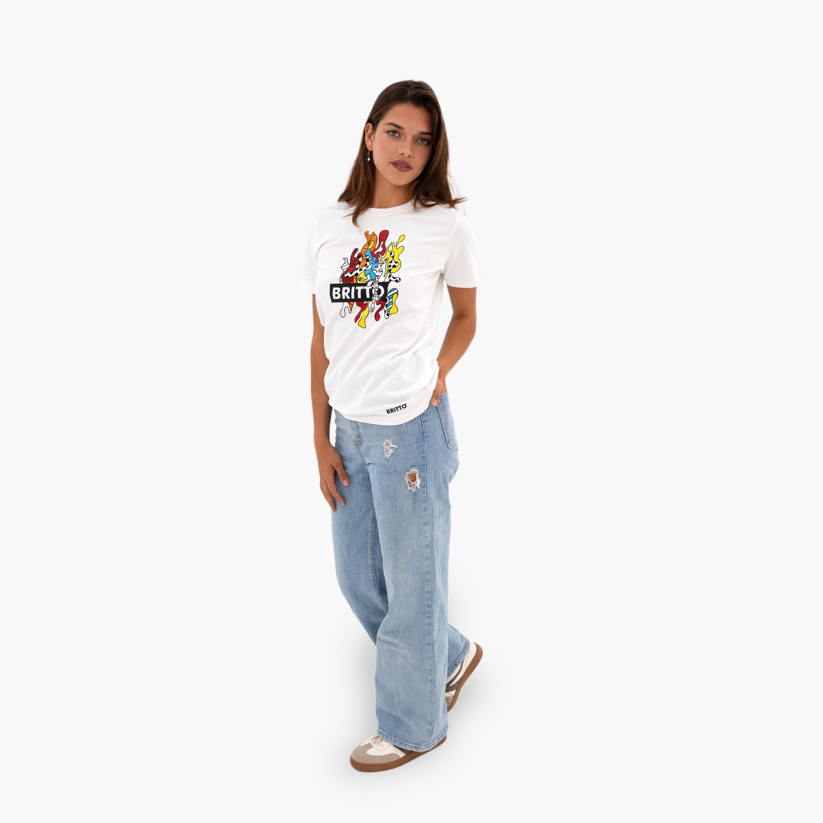 camouflage britto tshirt for women colorful decorative collectible gift idea