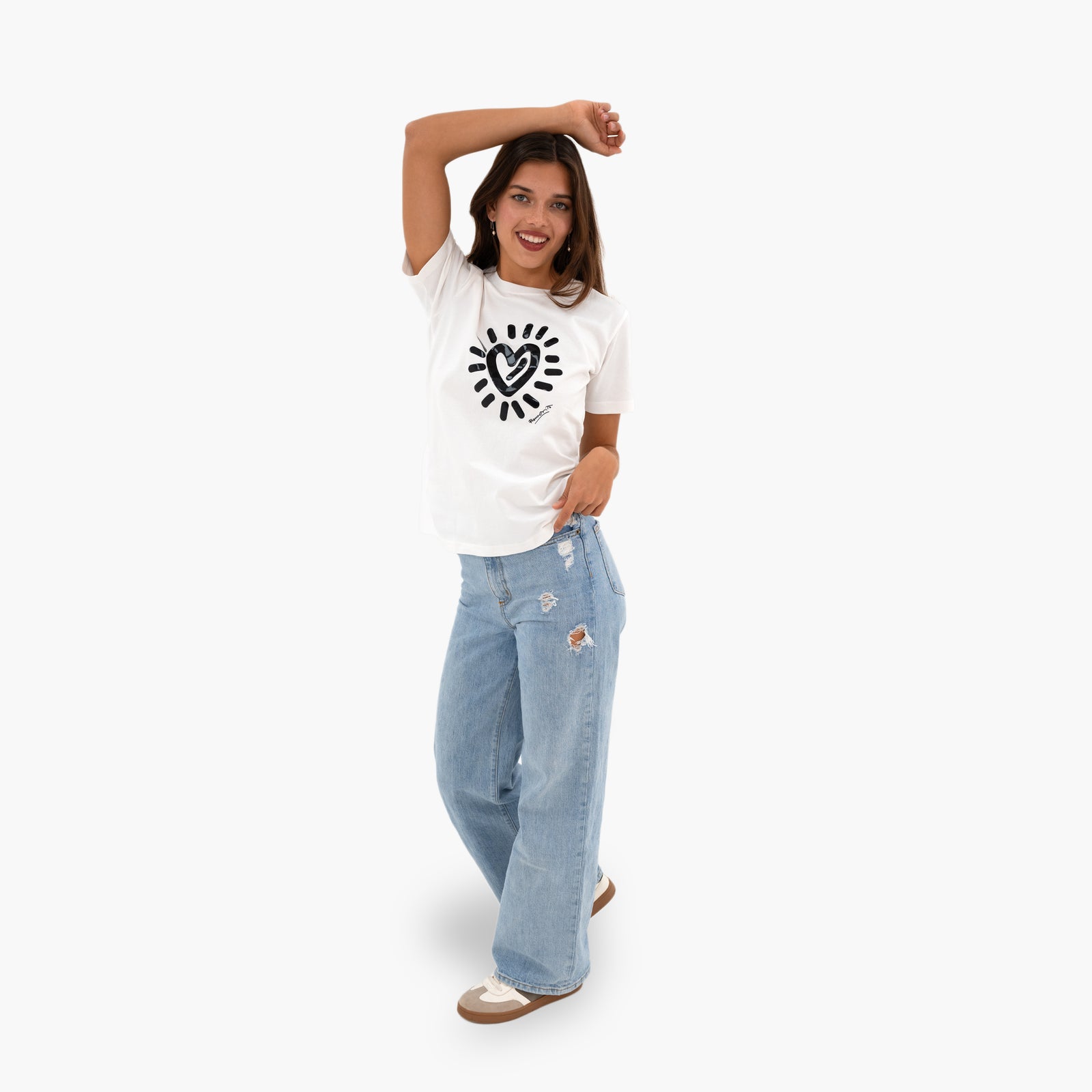 graffiti heart white britto tshirt colorful decorative collectible gift idea