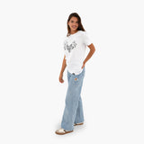 BRITTO® T Shirt - Big Heart with Wings White - (Women)