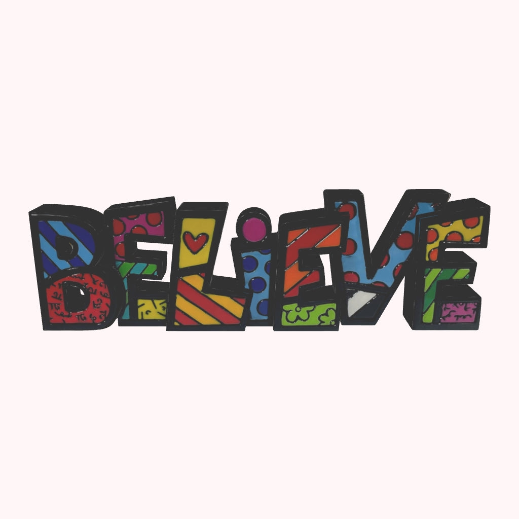 britto word figurine believe fba colorful decorative collectible gift idea