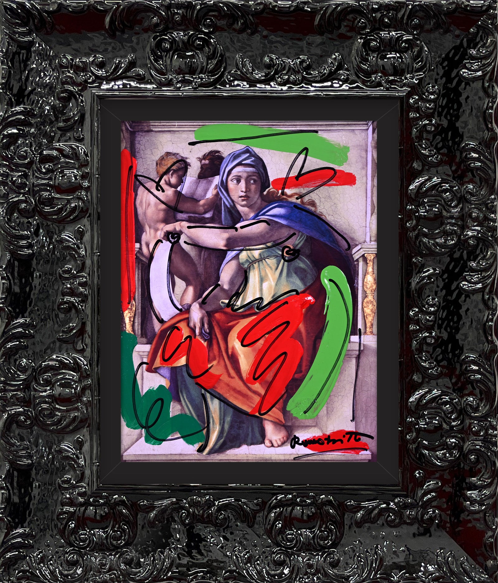 delphic sibyl mixed media original colorful decorative collectible gift idea
