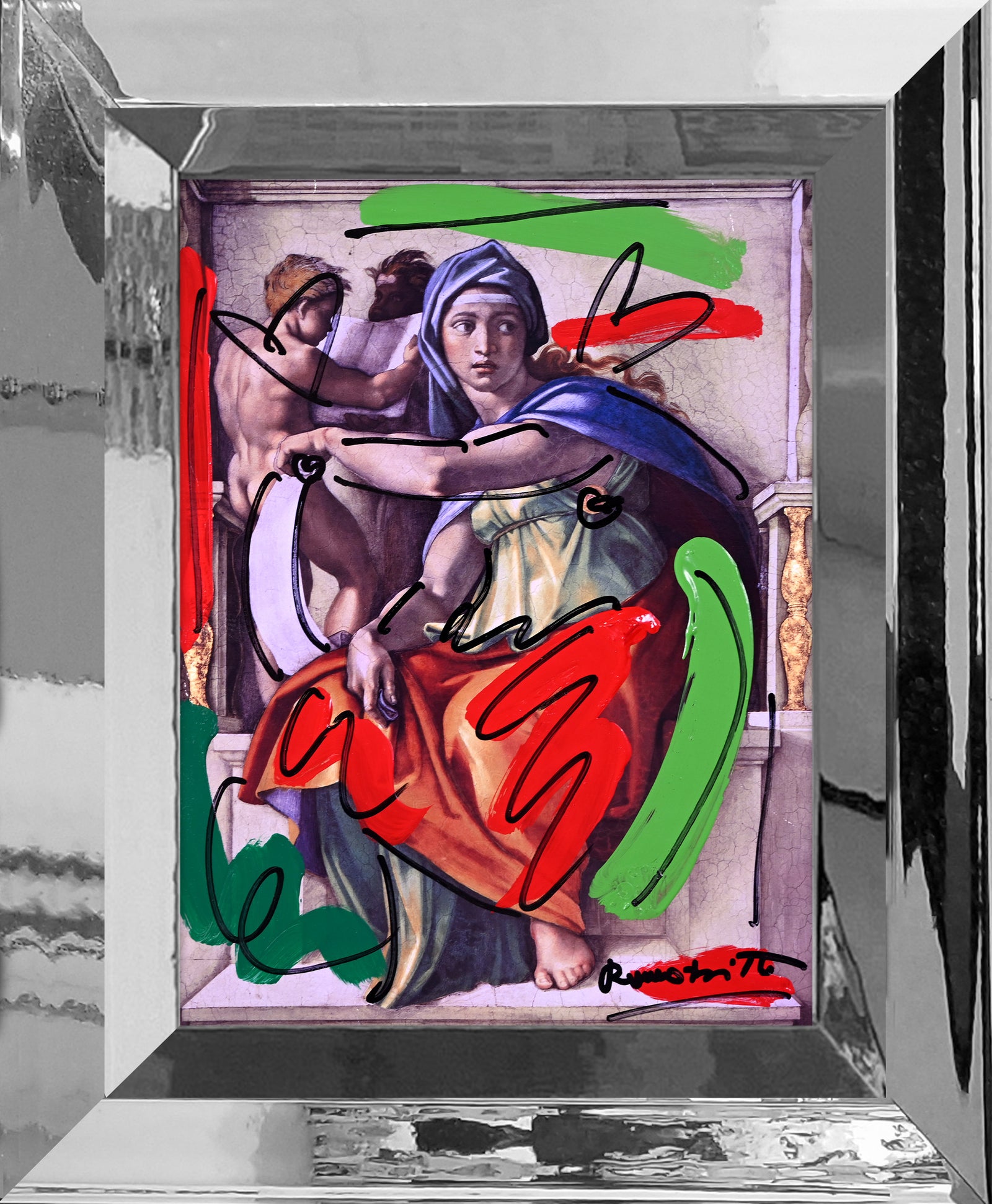 Romero Britto delphic sibyl mixed media original colorful pop art design