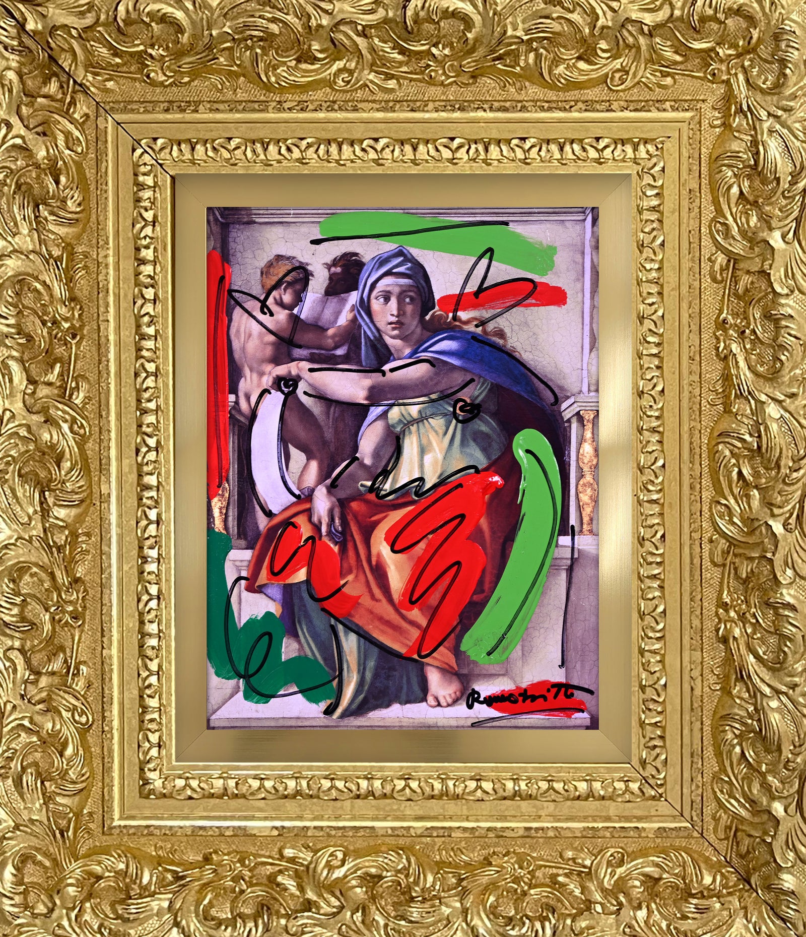 delphic sibyl mixed media original colorful decorative collectible gift idea