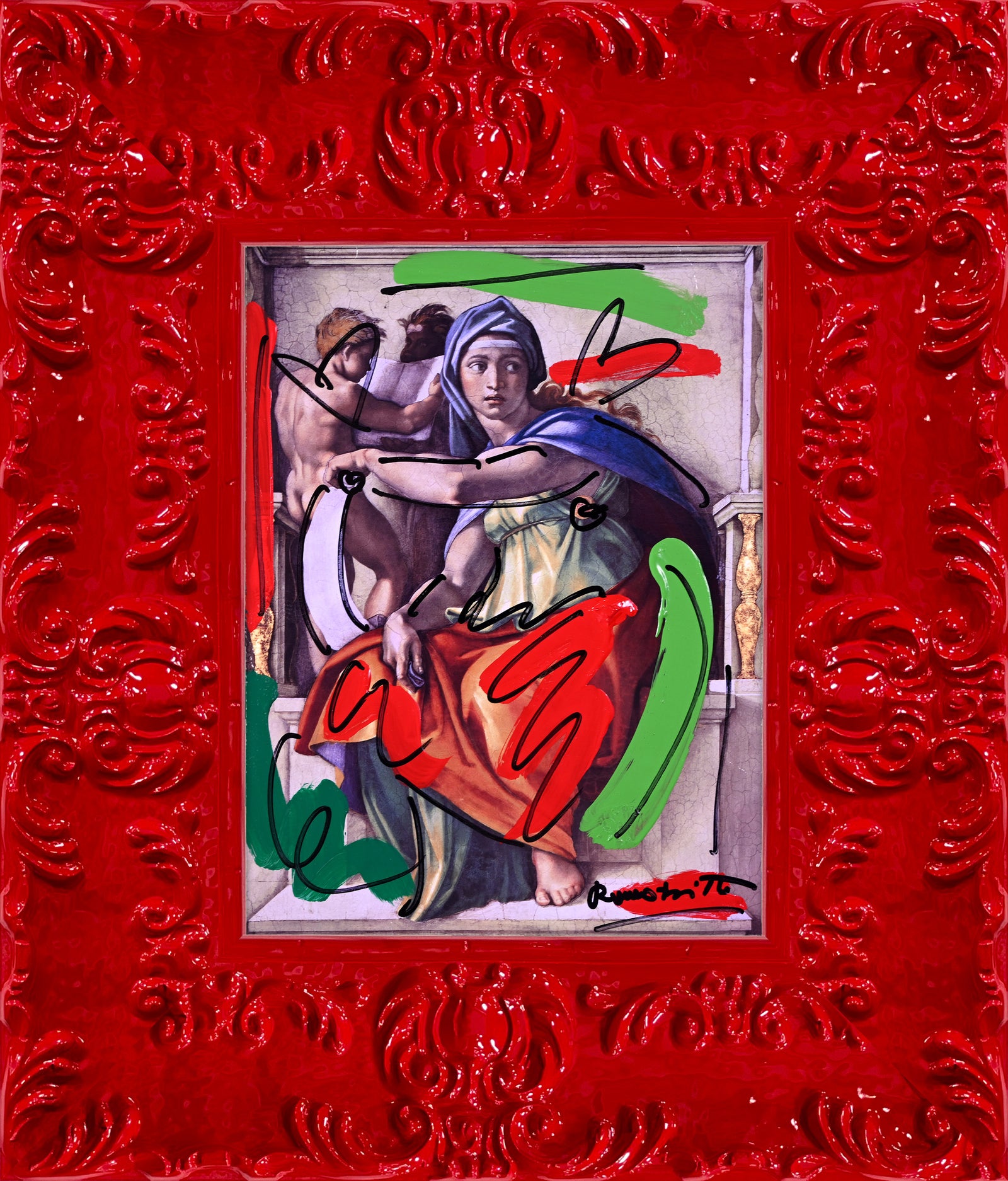 delphic sibyl mixed media original colorful decorative collectible gift idea