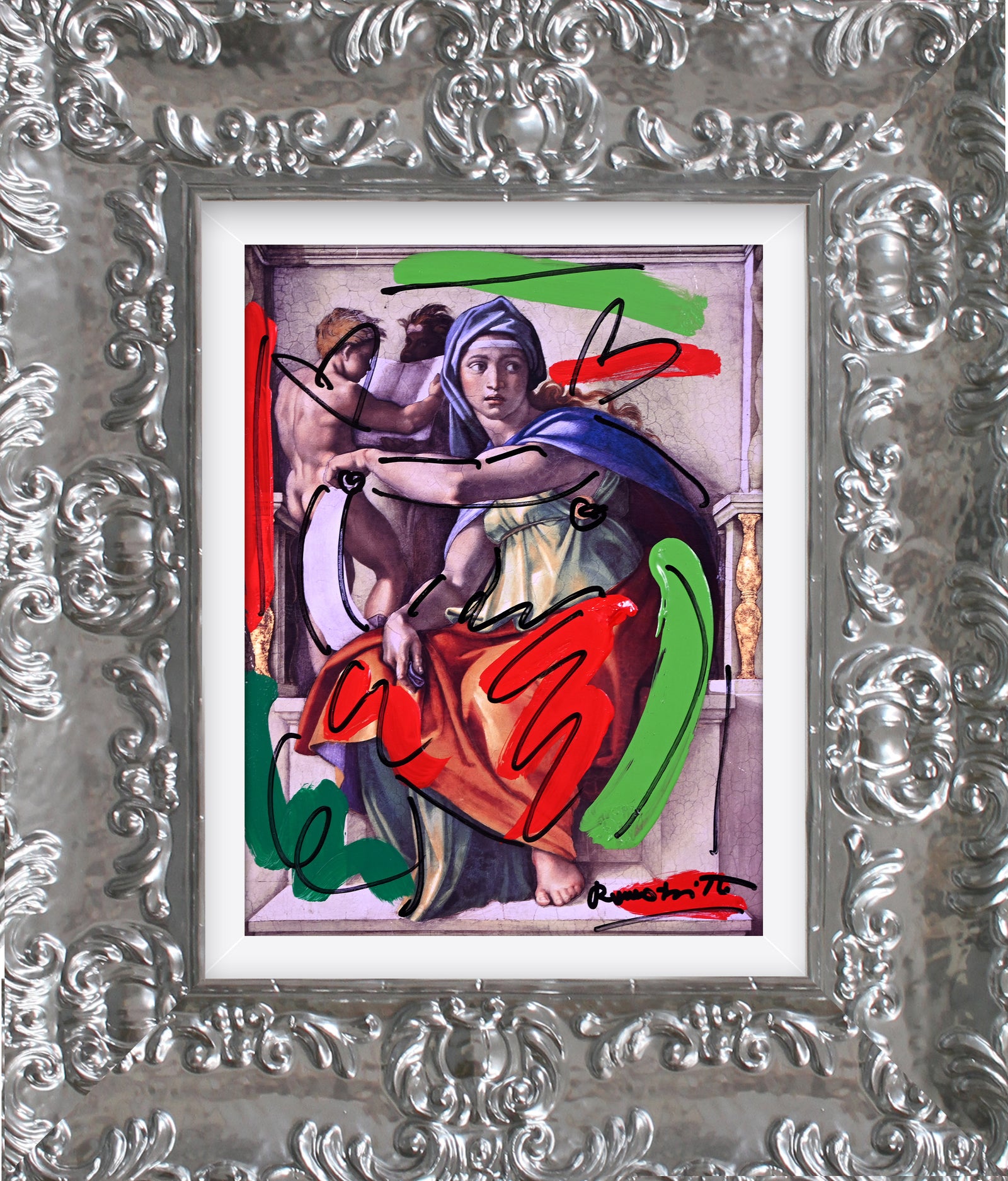 modern pop art delphic sibyl mixed media original vibrant home decor