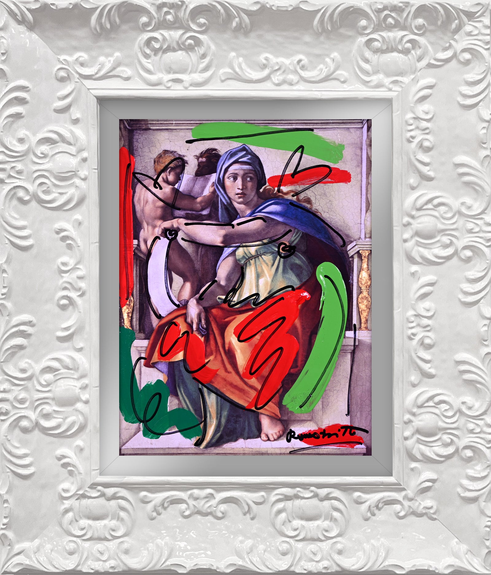 Romero Britto delphic sibyl mixed media original colorful pop art design