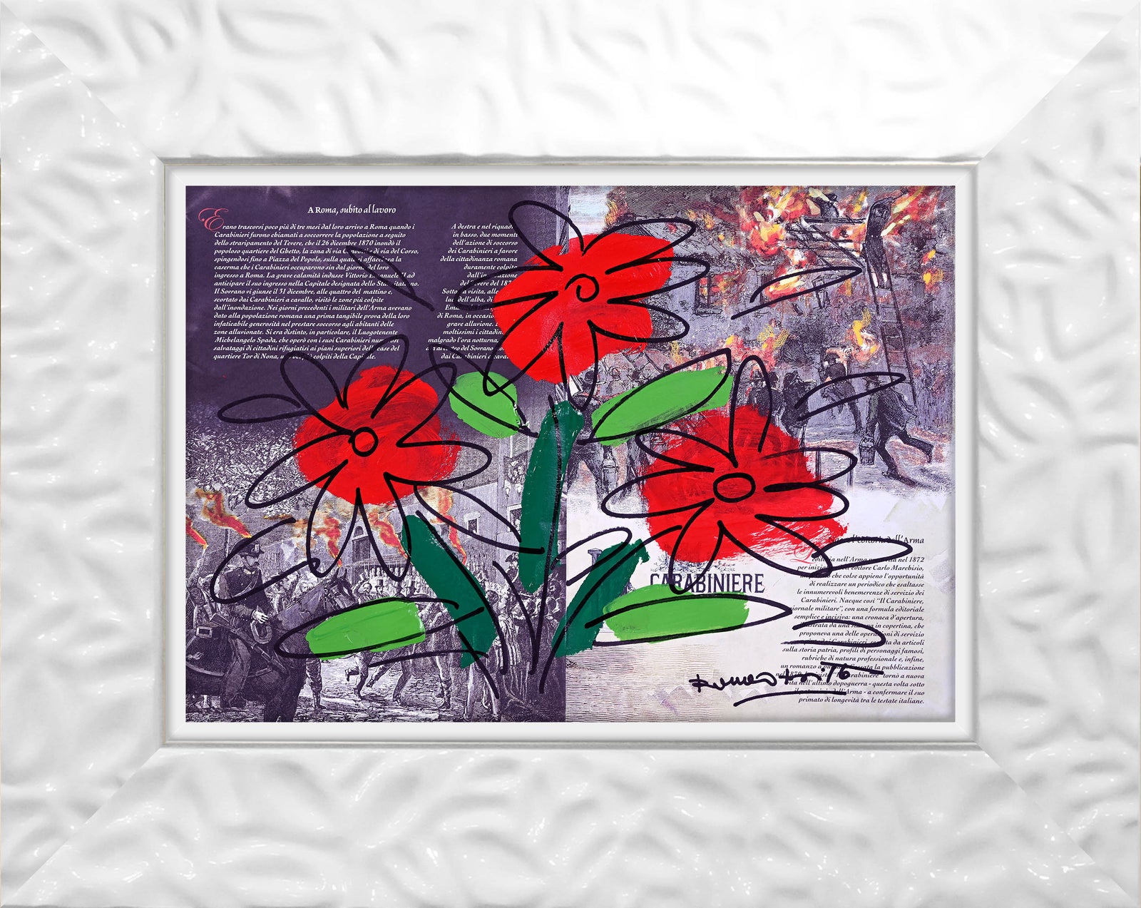thomas flower original drawing artistic colorful design collectible