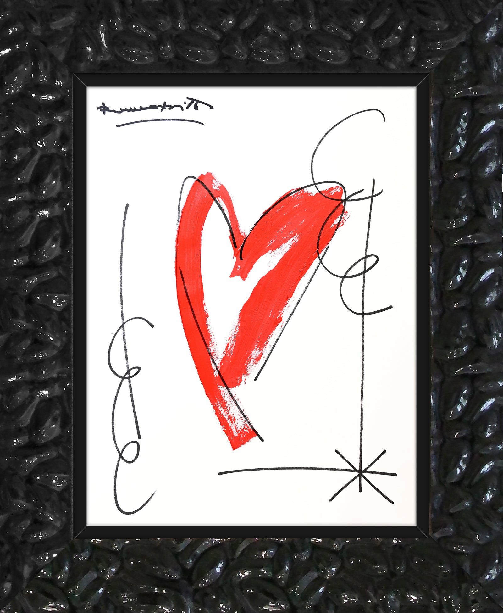 Romero Britto thomas heartbeat collection original drawing colorful pop art design