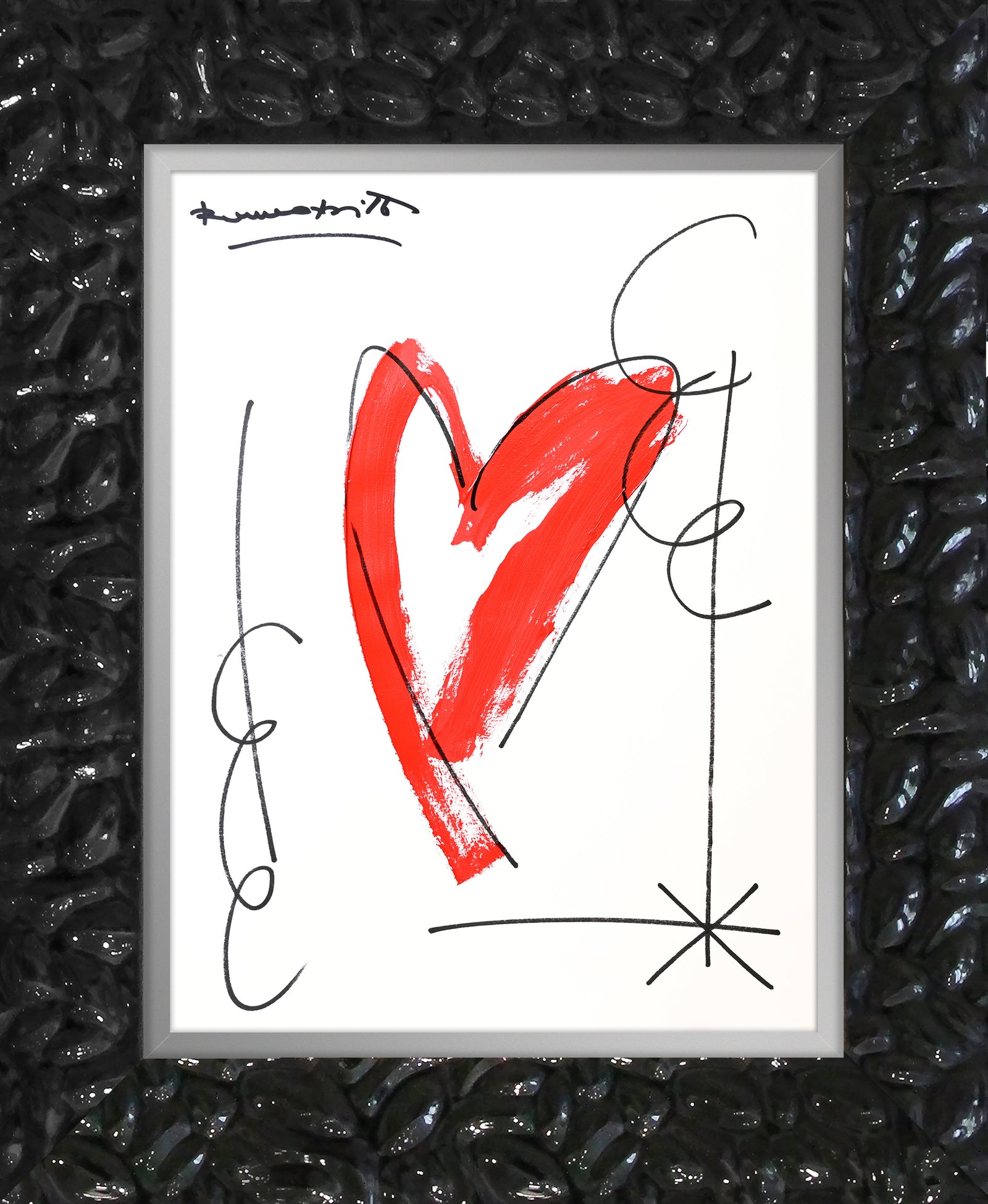 Romero Britto thomas heartbeat collection original drawing contemporary pop art piece