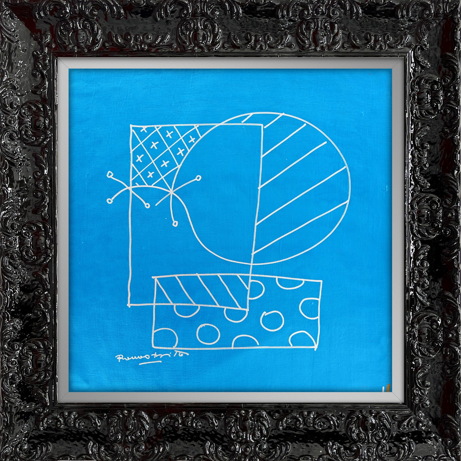 britto abstract original drawing artistic colorful design collectible