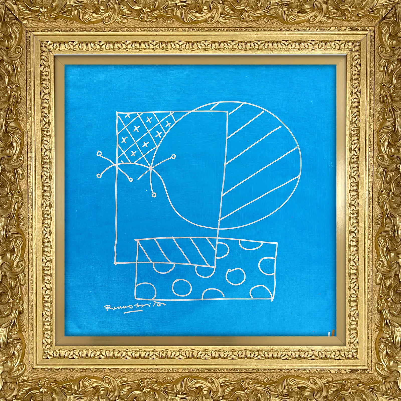 britto abstract original drawing artistic colorful design collectible