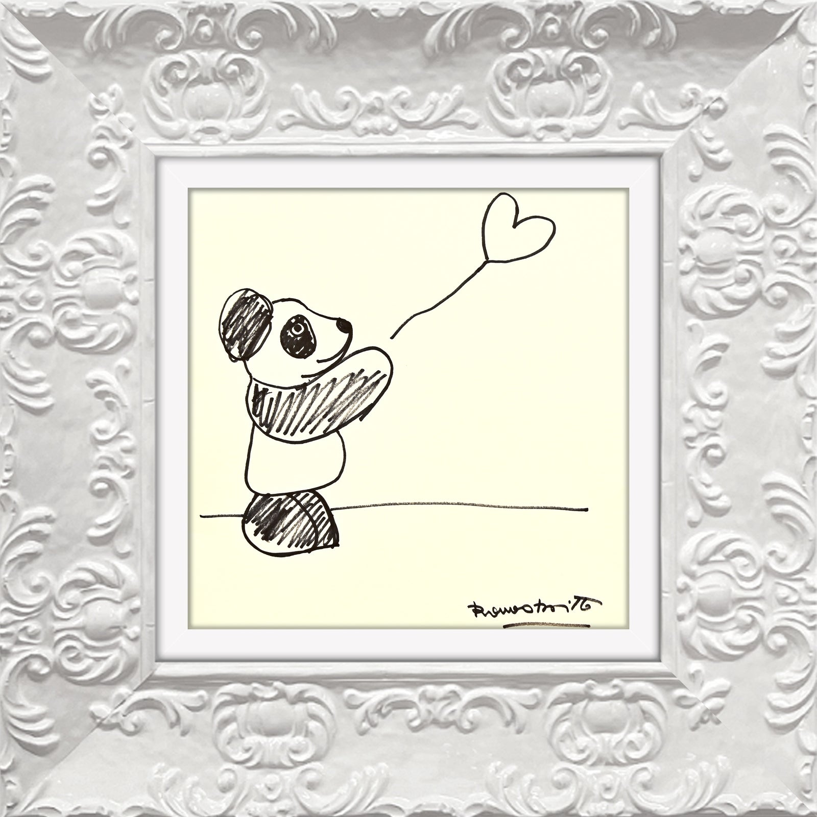 panda bear original drawing colorful decorative collectible gift idea
