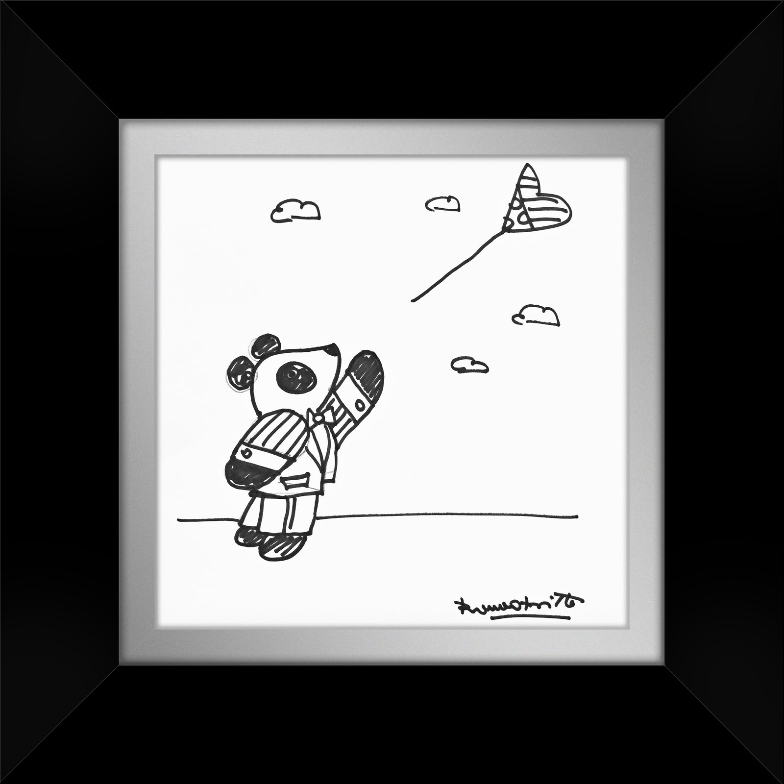 panda original drawing artistic colorful design collectible