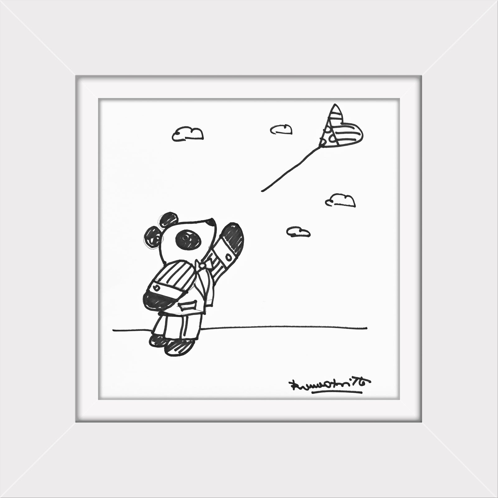 panda original drawing colorful decorative collectible gift idea