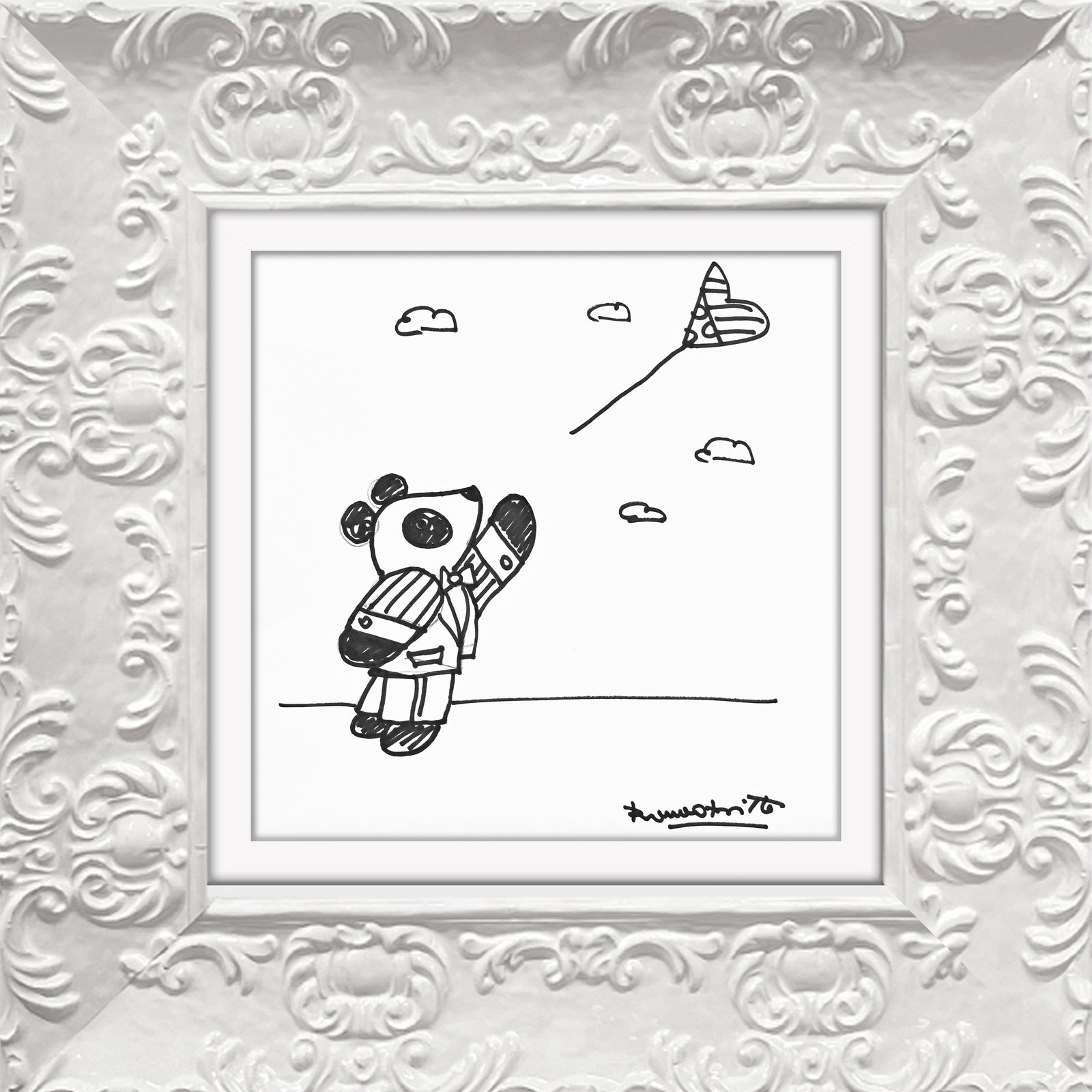 panda original drawing artistic colorful design collectible