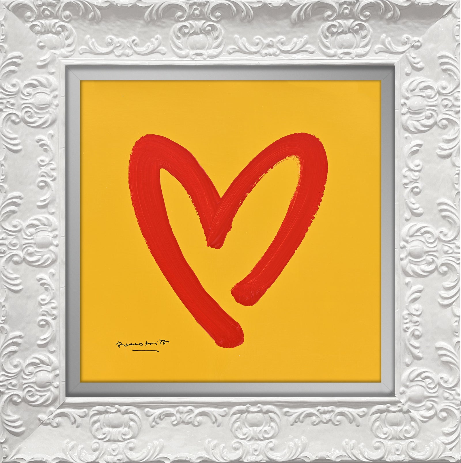 Romero Britto heartbeat original drawing contemporary pop art piece