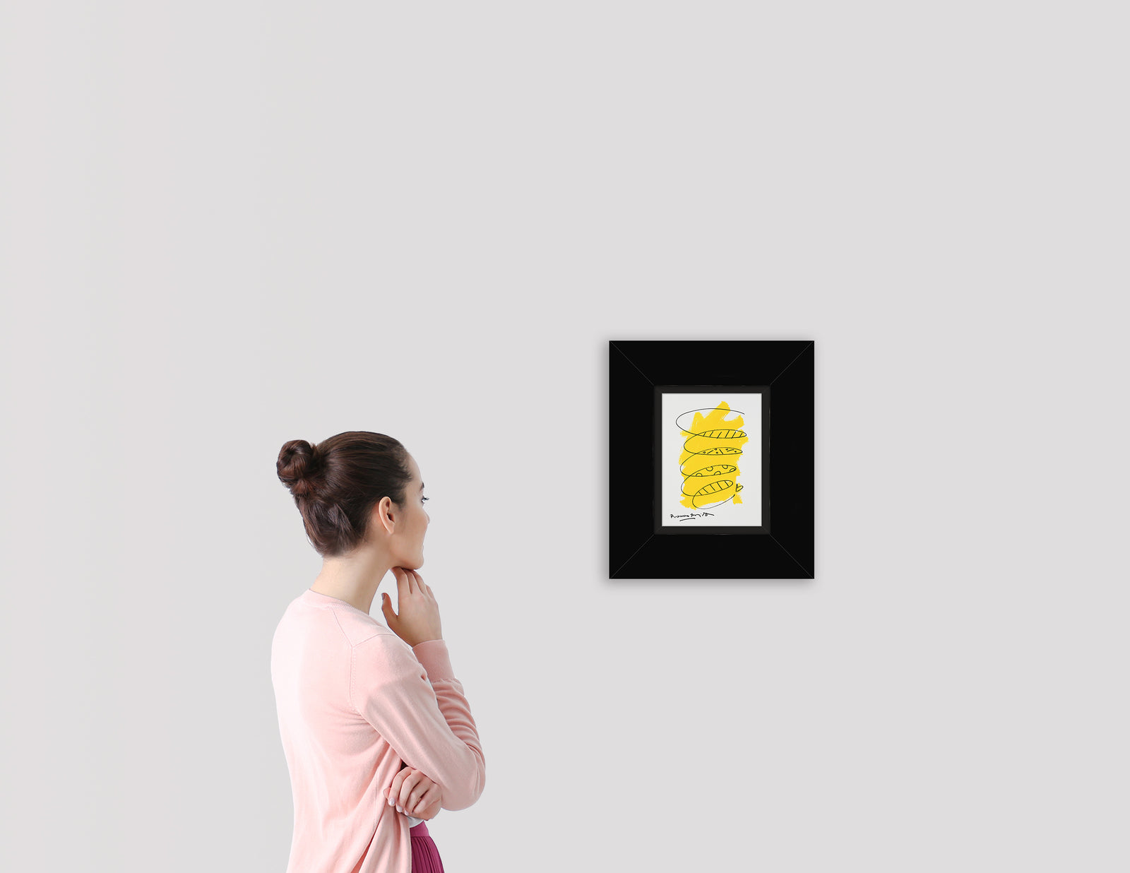 modern pop art two color collection original drawing vibrant home decor