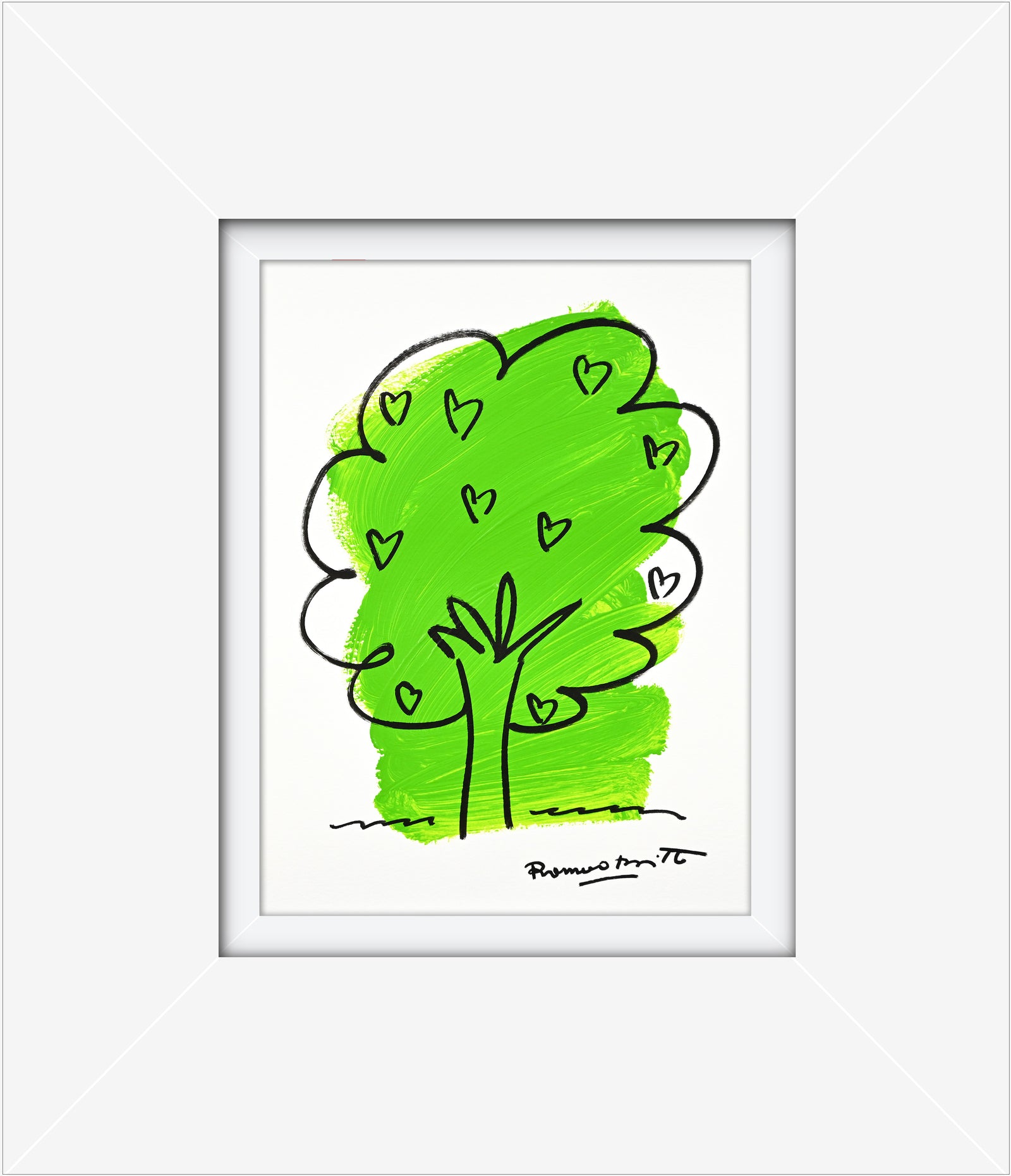Romero Britto two color collection original drawing contemporary pop art piece