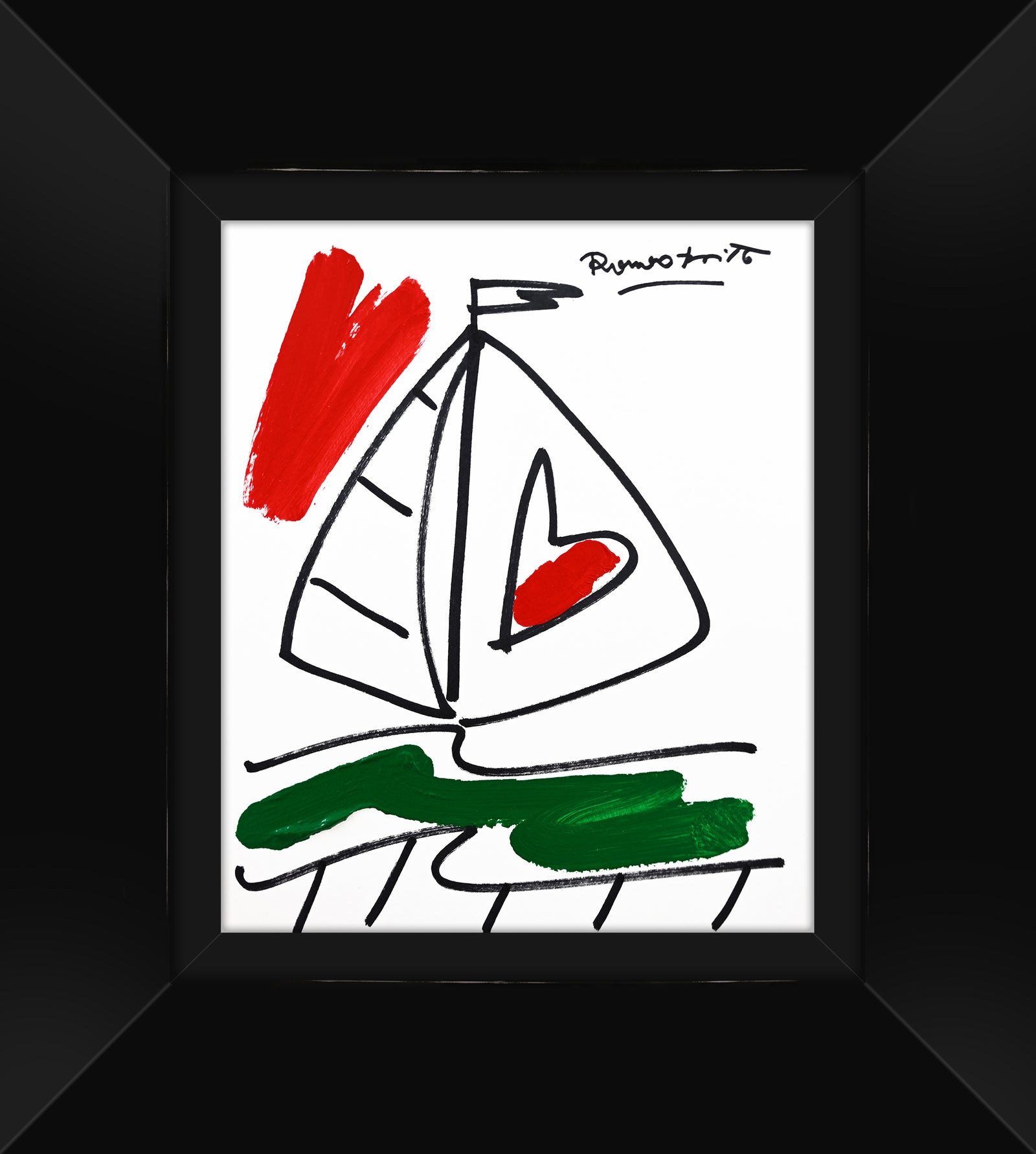 Romero Britto italia collection original drawing contemporary pop art piece