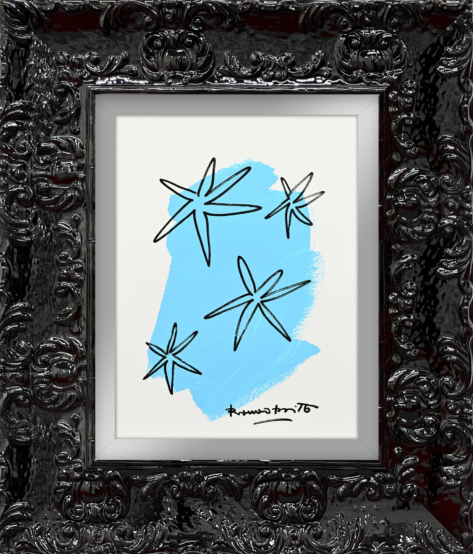 modern pop art two color collection original drawing vibrant home decor