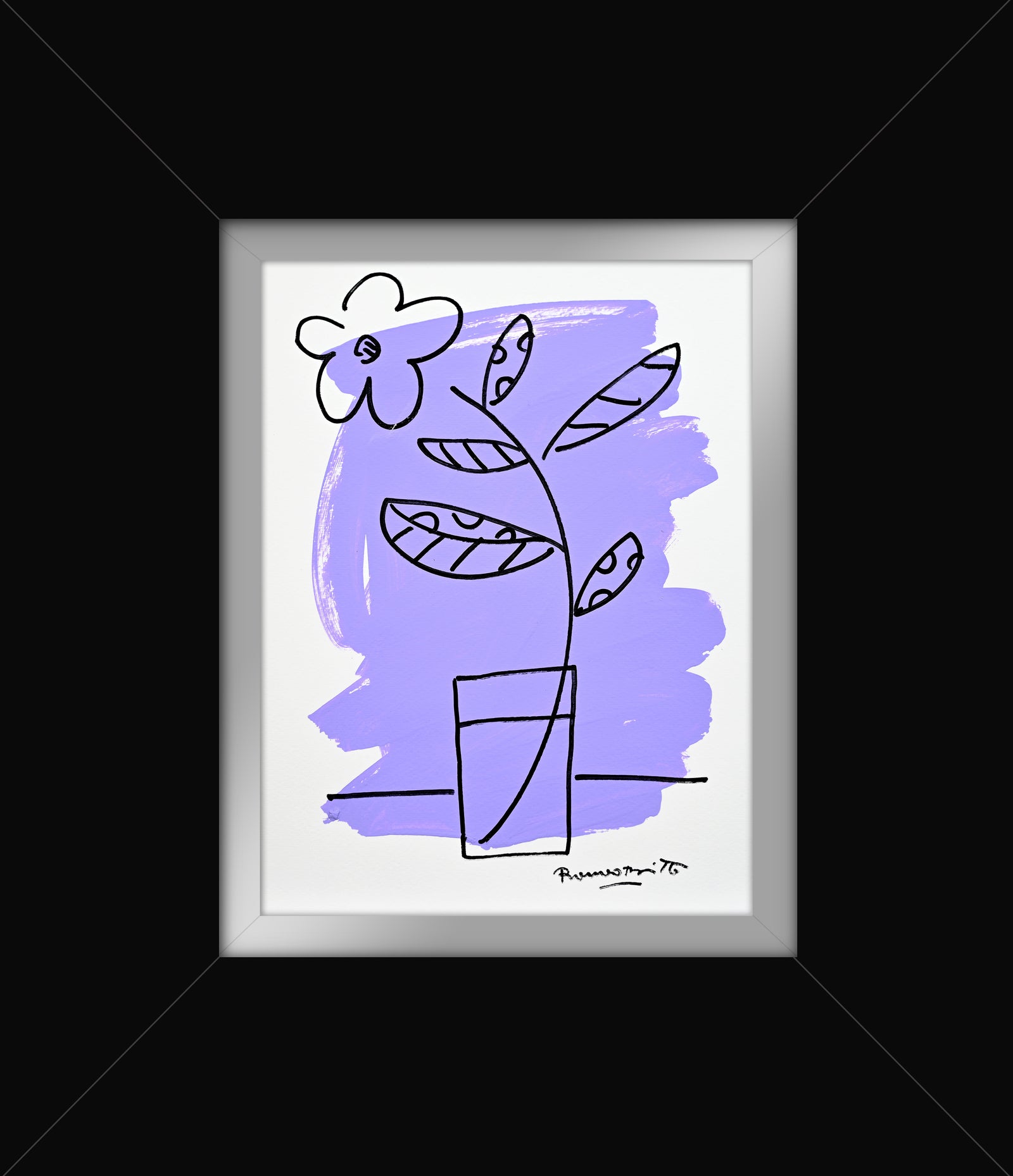 Romero Britto two color collection original drawing colorful pop art design