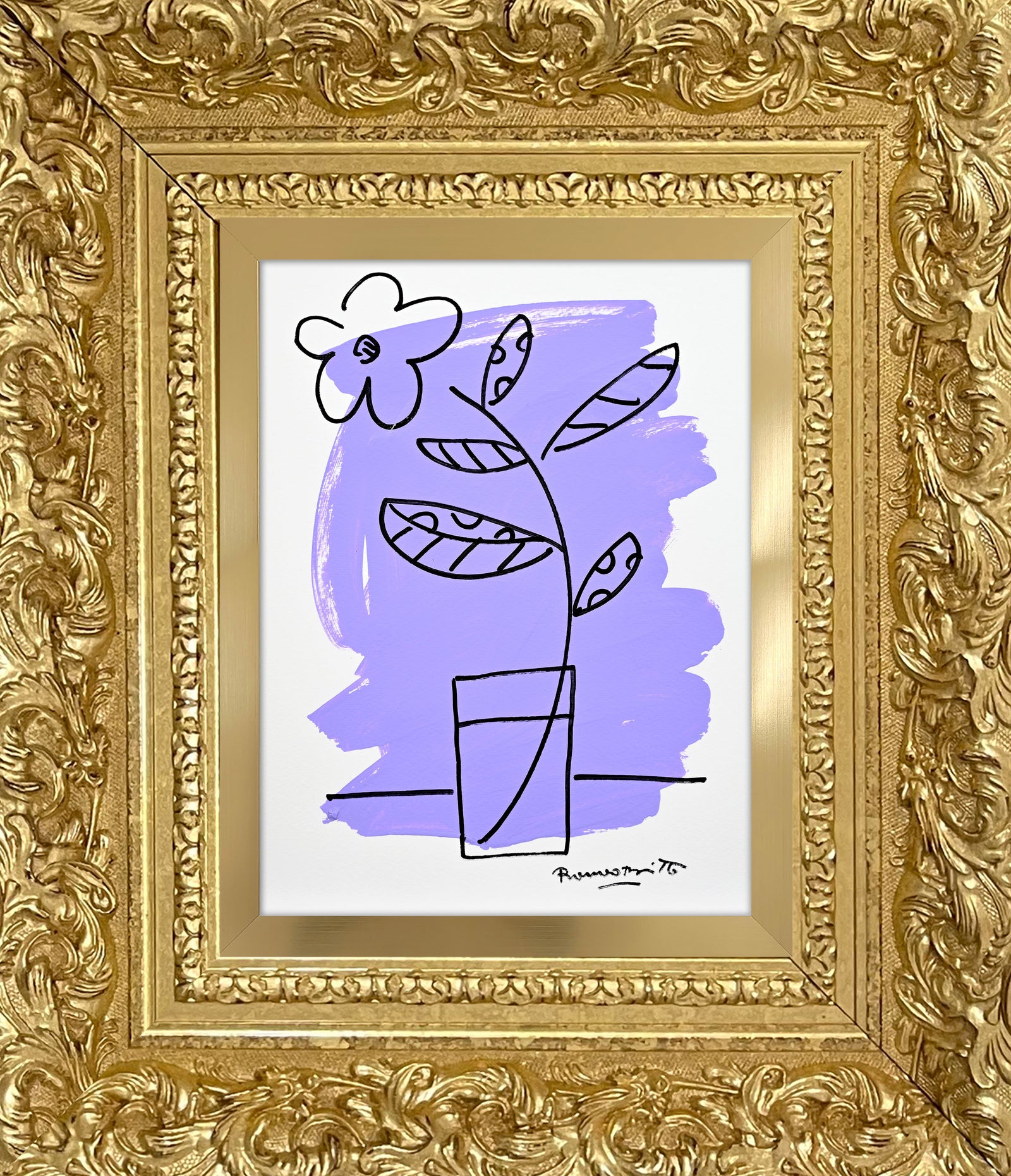 Romero Britto two color collection original drawing colorful pop art design