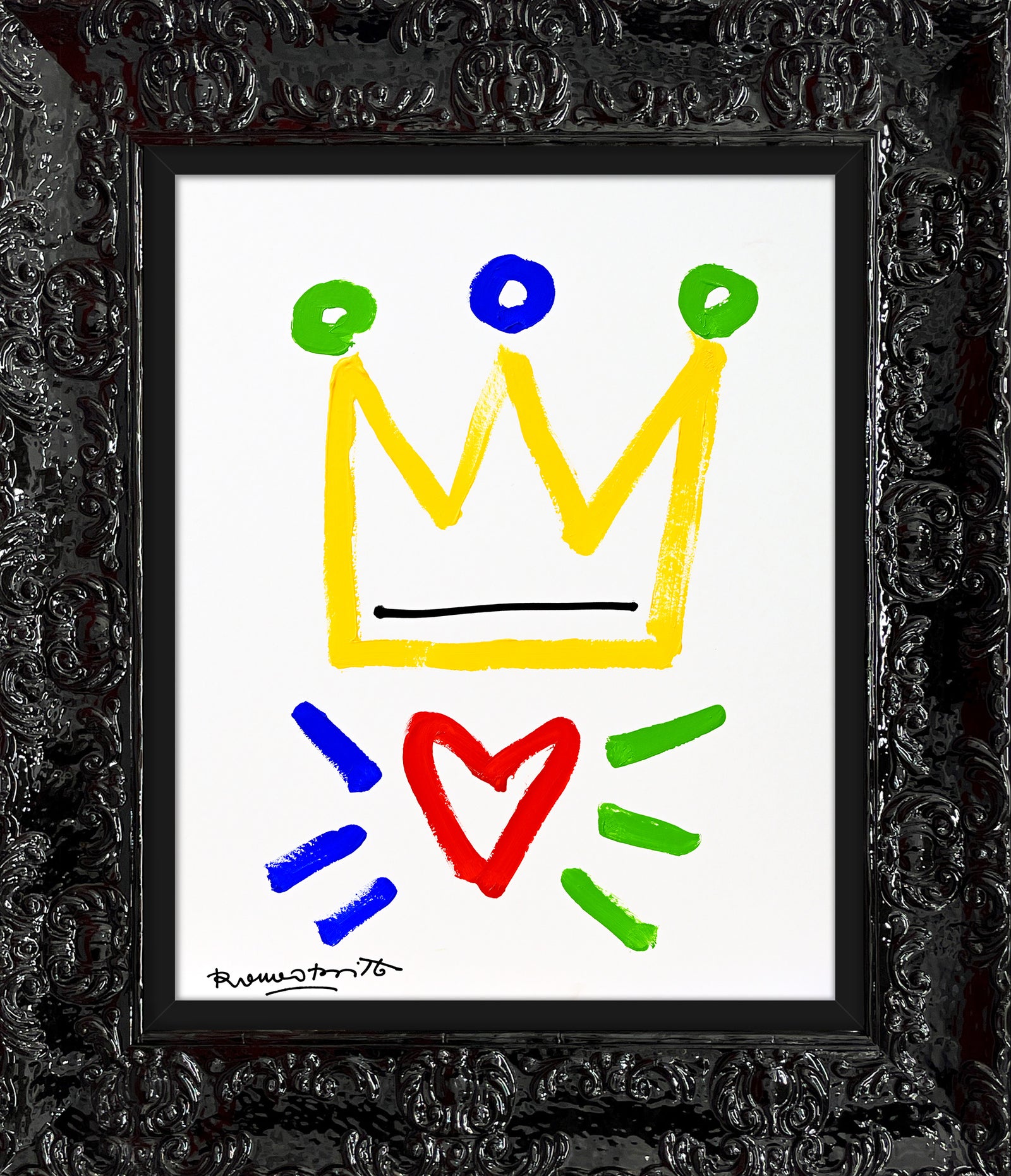 the crown original drawing artistic colorful design collectible