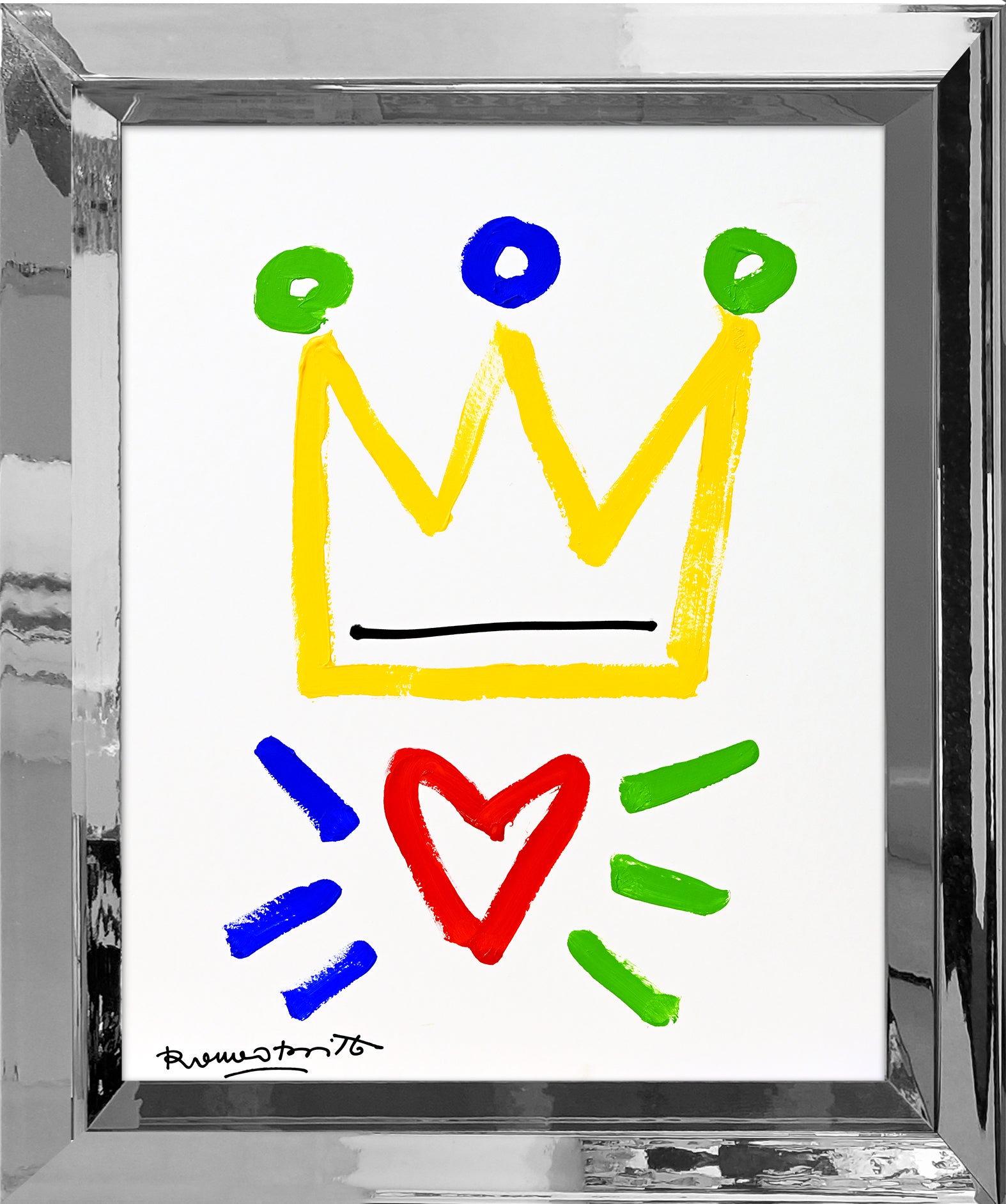 modern pop art the crown original drawing vibrant home decor