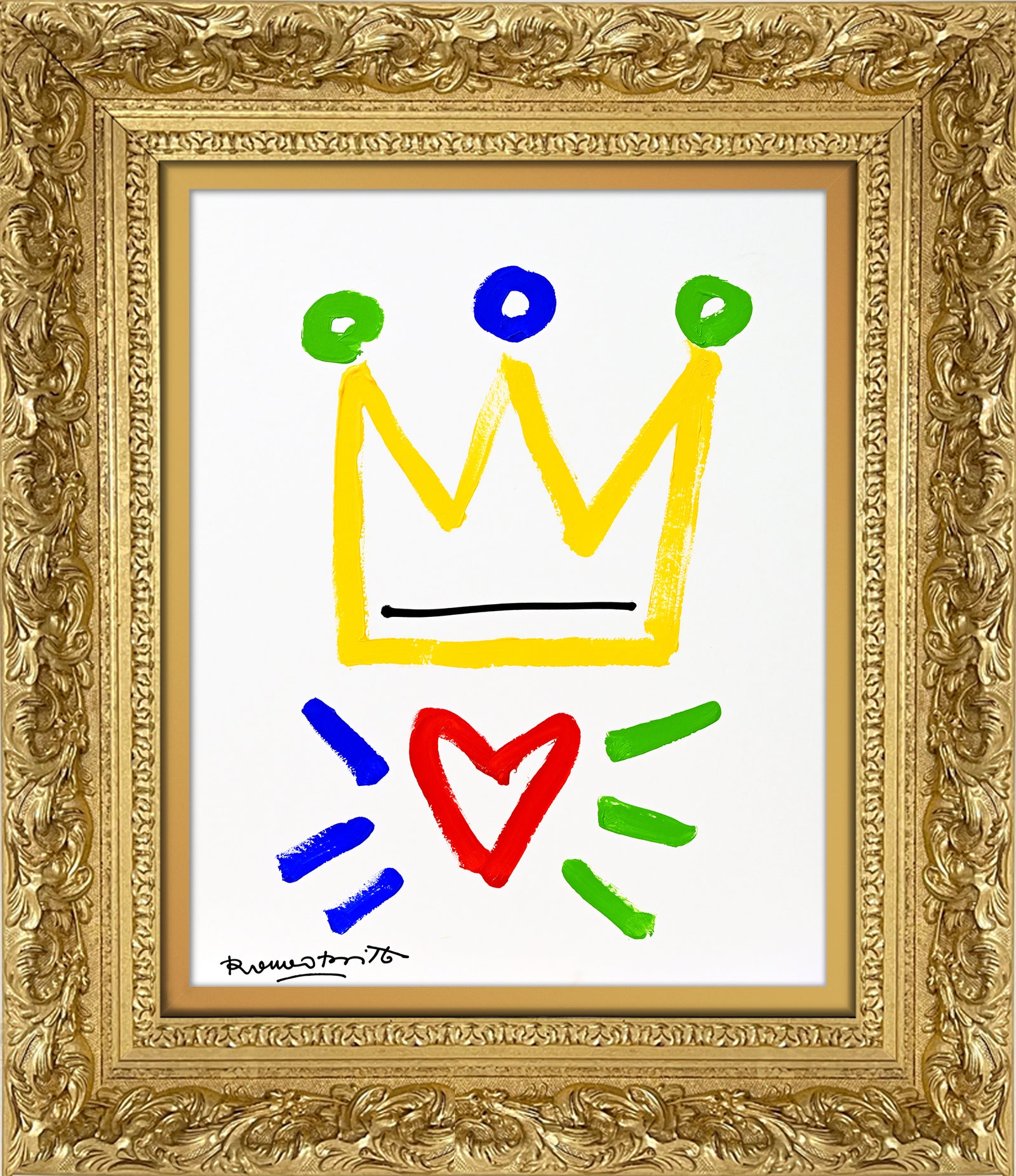 the crown original drawing artistic colorful design collectible